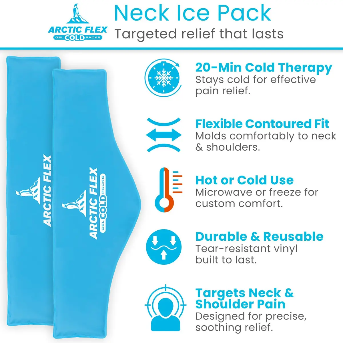 Arctic Flex Neck Ice Pack 2 Pack | Flexible Cold Compress for Neck & Shoulder Relief - view 2