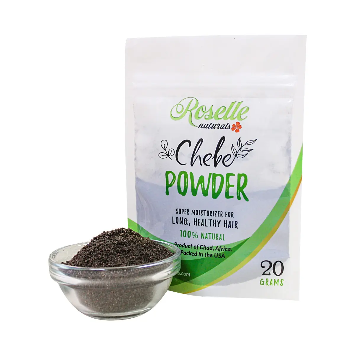 Roselle Naturals Chebe Powder 20g (0.7 oz) | Traditional African Hair Growth & Moisturizing Treatment - view 6