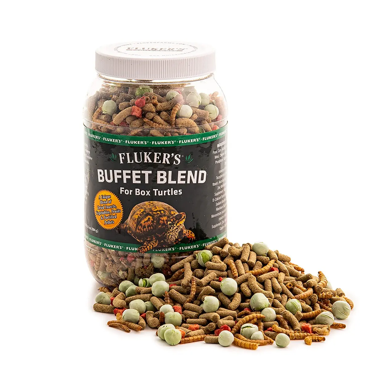 Fluker's Buffet Blend Box Turtle Diet, 6.5 oz | Complete Nutritional Blend for Reptiles - main product image