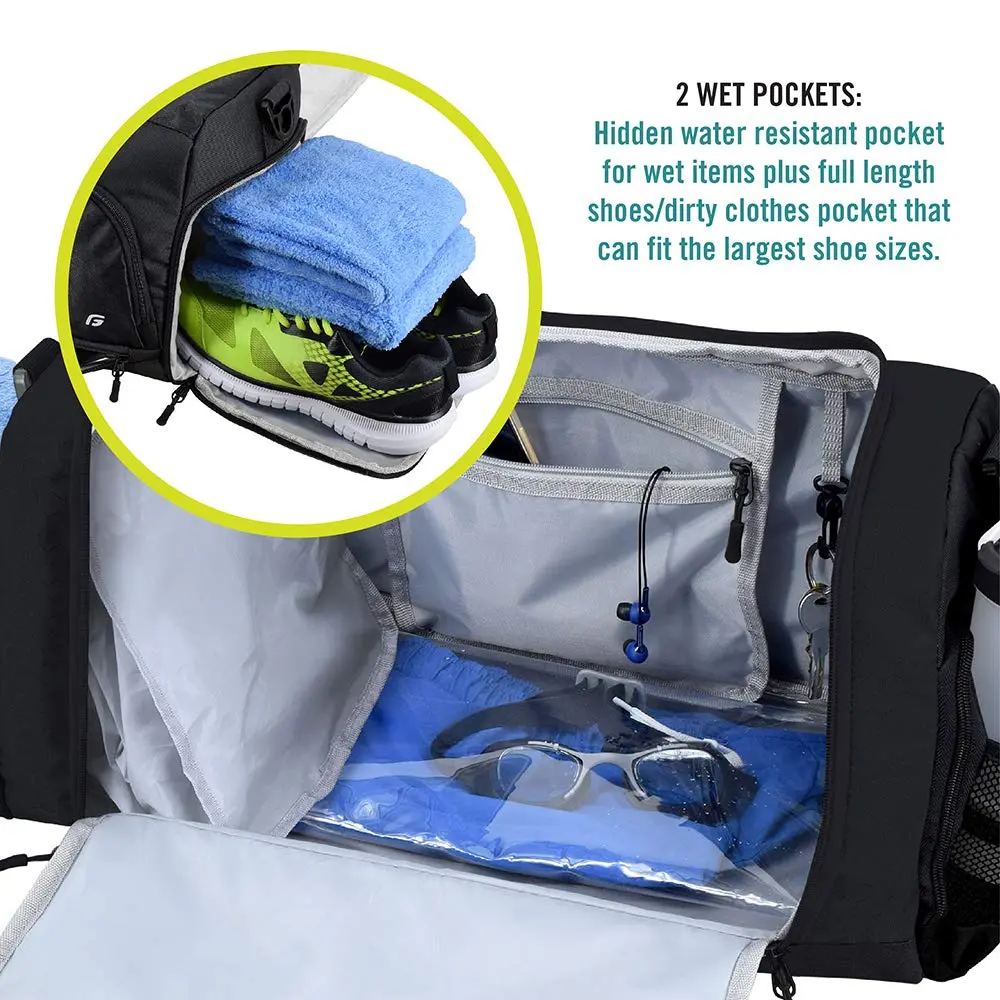 FocusGear Small Duffel Bag Water Resistant 15" | 10 Compartments for Gym & Travel - view 5