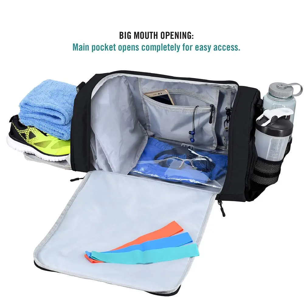 FocusGear Small Duffel Bag Water Resistant 15" | 10 Compartments for Gym & Travel - view 3