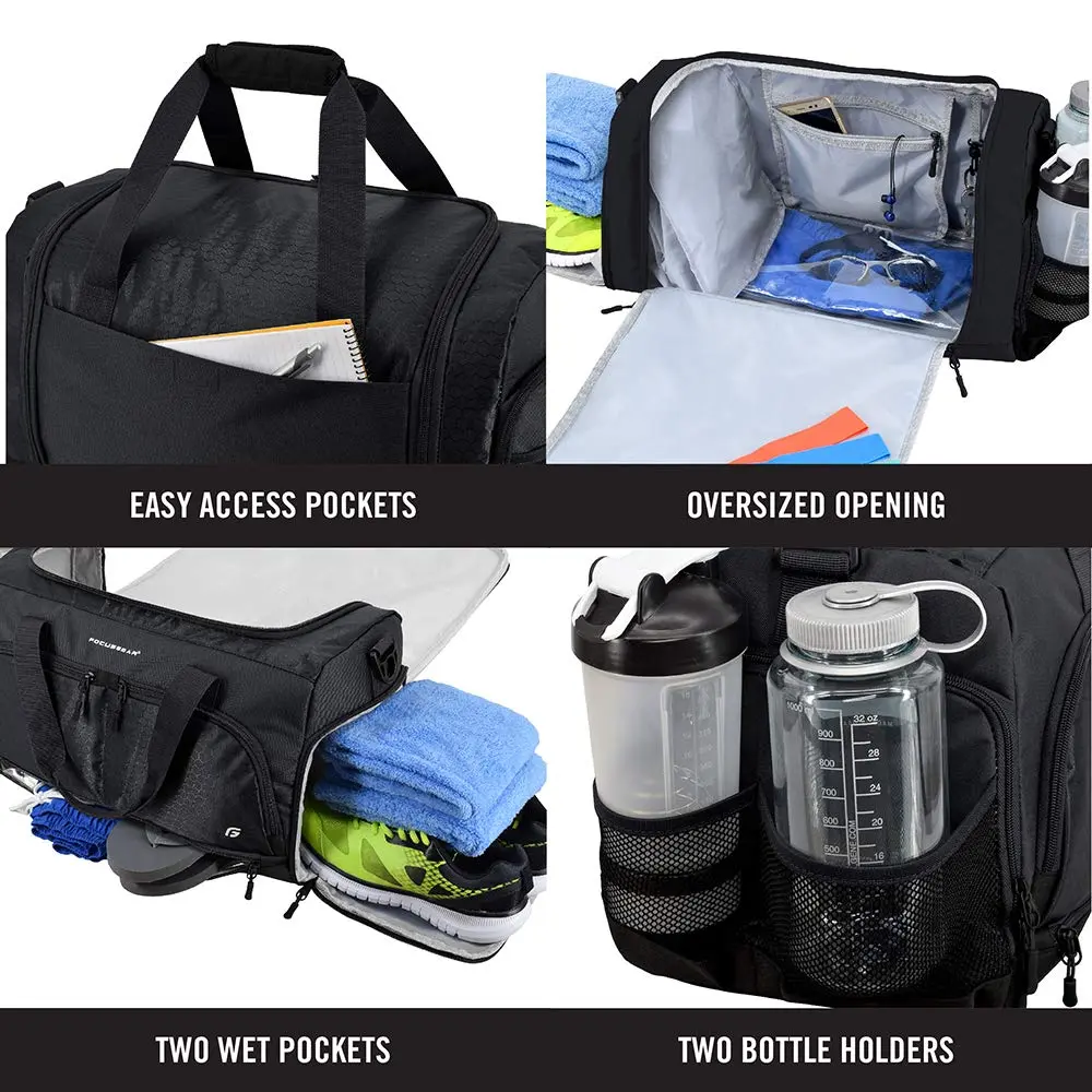FocusGear Small Duffel Bag Water Resistant 15" | 10 Compartments for Gym & Travel - view 4