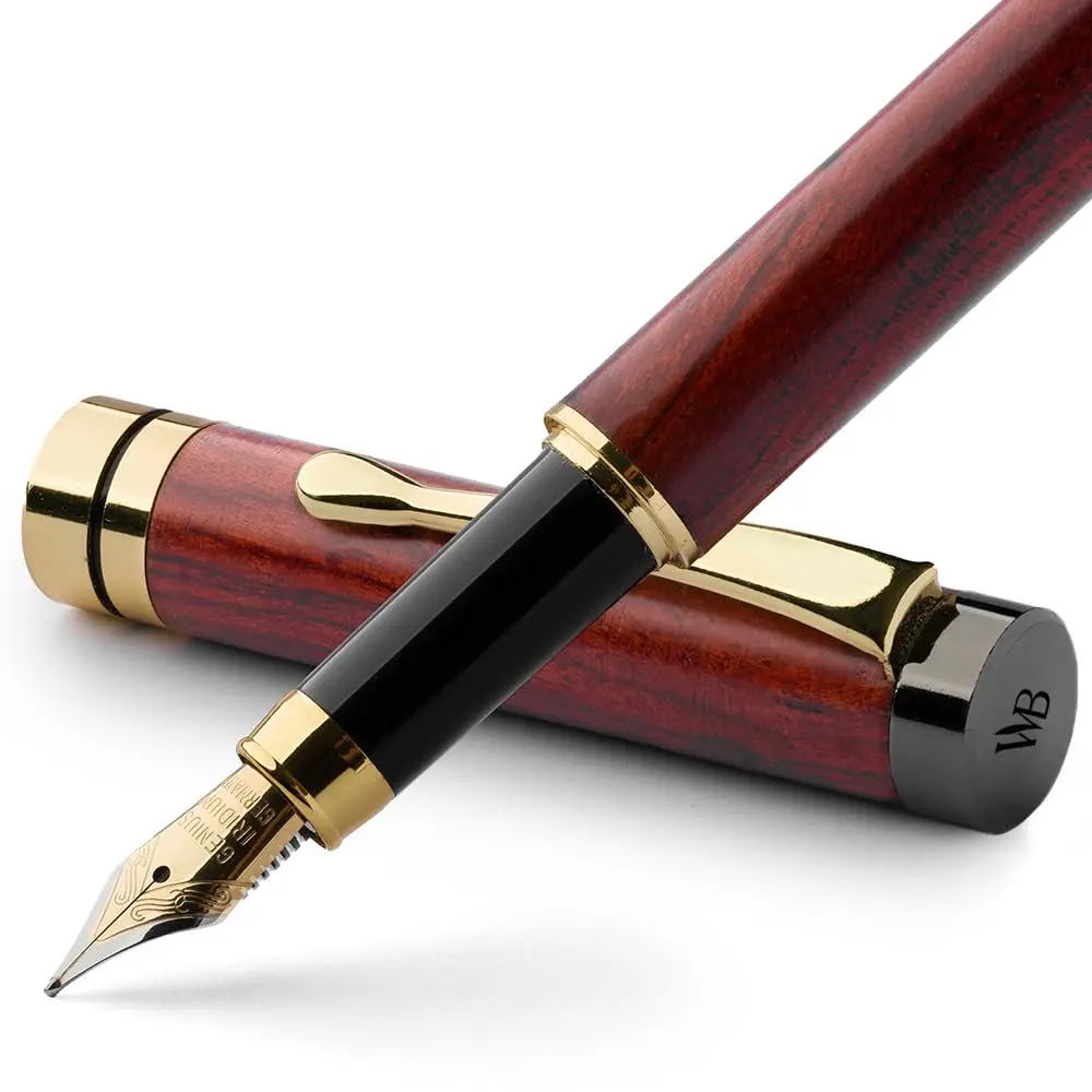 Wordsworth & Black Bamboo Wood Fountain Pen Set with Medium Nib | German Iridium Nib, Luxury Gift Box - main product image