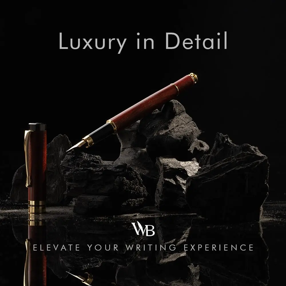 Wordsworth & Black Bamboo Wood Fountain Pen Set with Medium Nib | German Iridium Nib, Luxury Gift Box - view 2