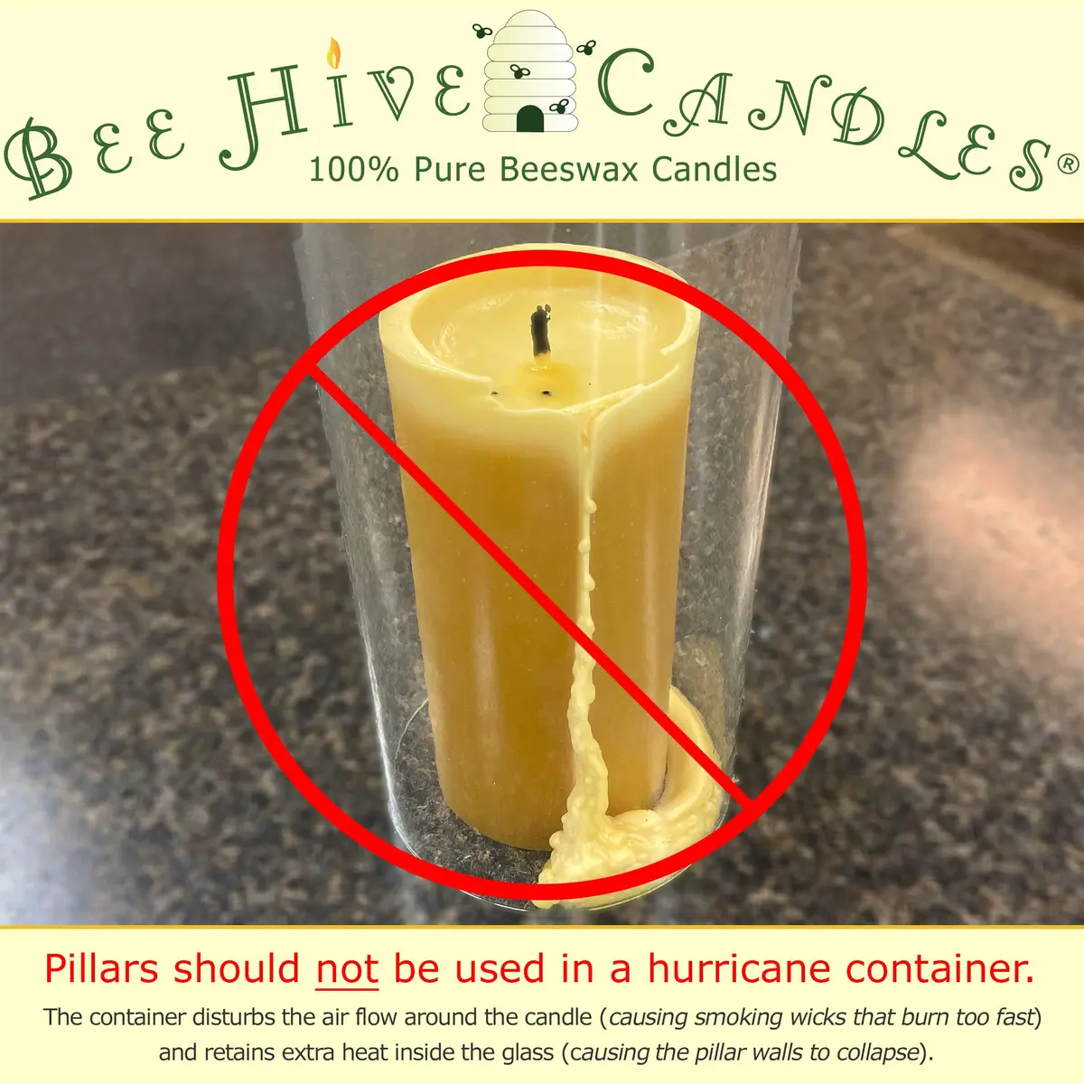 Bee Hive Candles 100% Pure Beeswax Pillar Candle (2" x 3" | Natural Honey Scent, 3-Pack) - view 8
