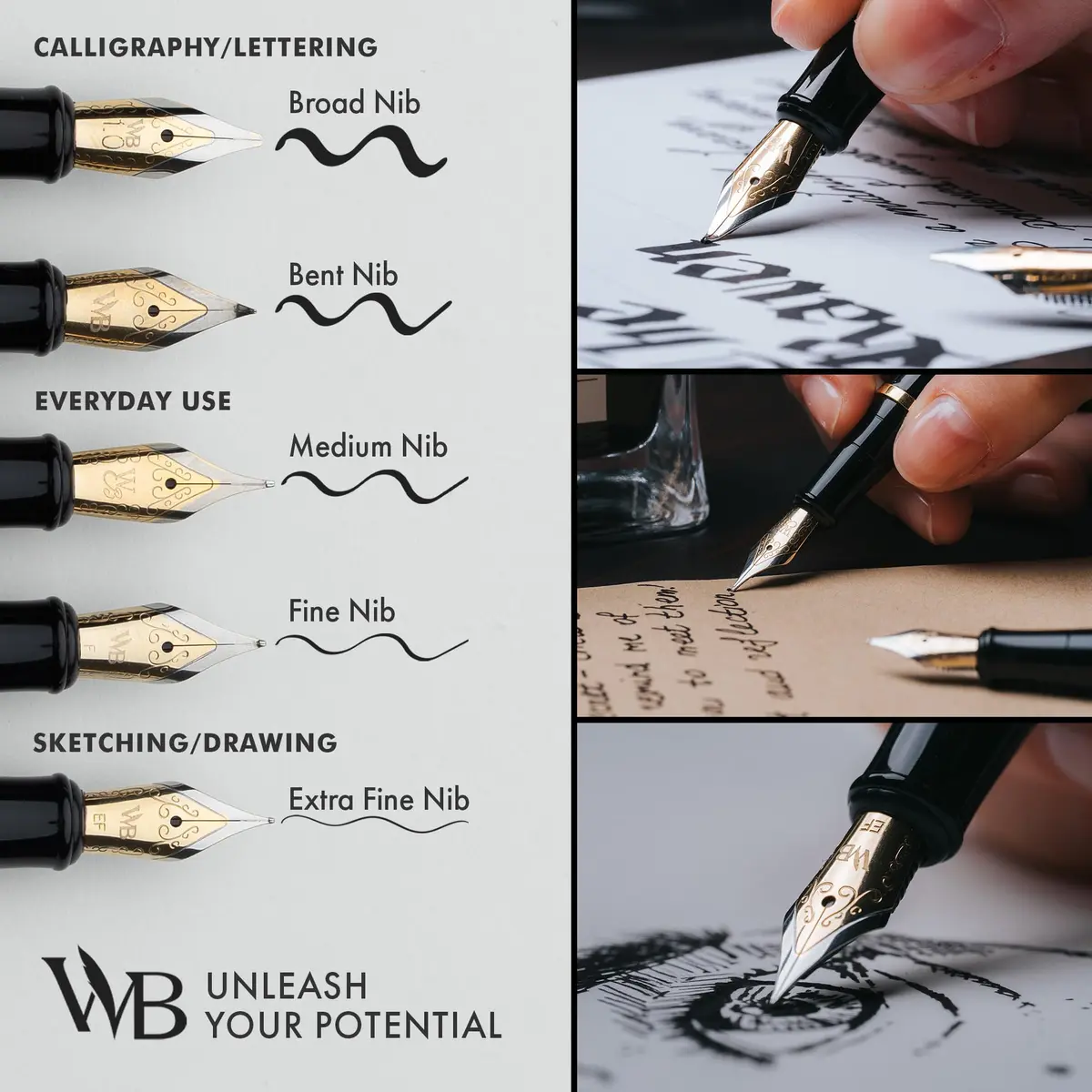 Wordsworth & Black Luxury Fountain Pen Set with Medium Nib, Green | Smooth Ink Flow for Calligraphy & Journaling - view 5