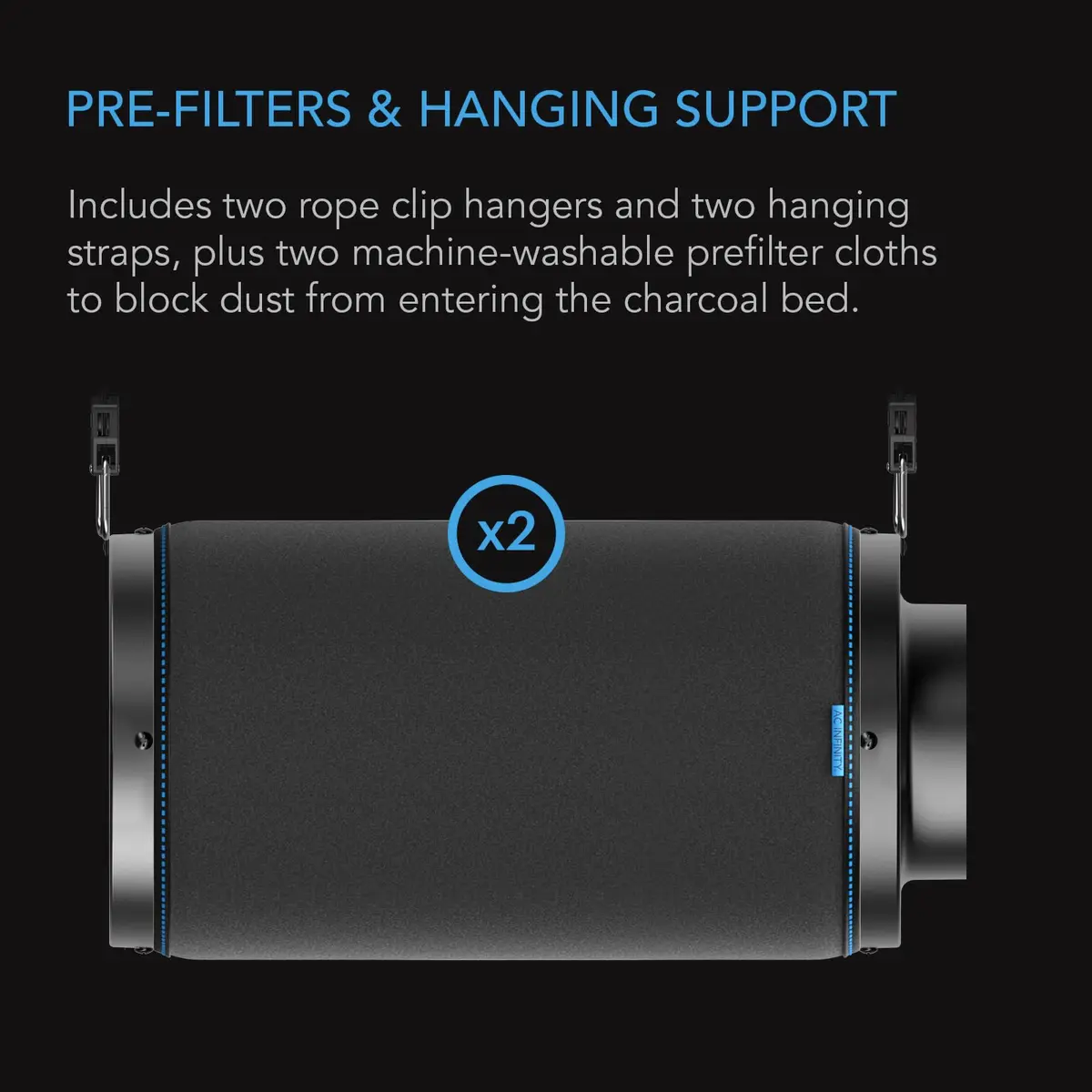 AC Infinity Air Carbon Filter 4" with Premium Australian Charcoal | 210 CFM Airflow for Grow Tents - view 6