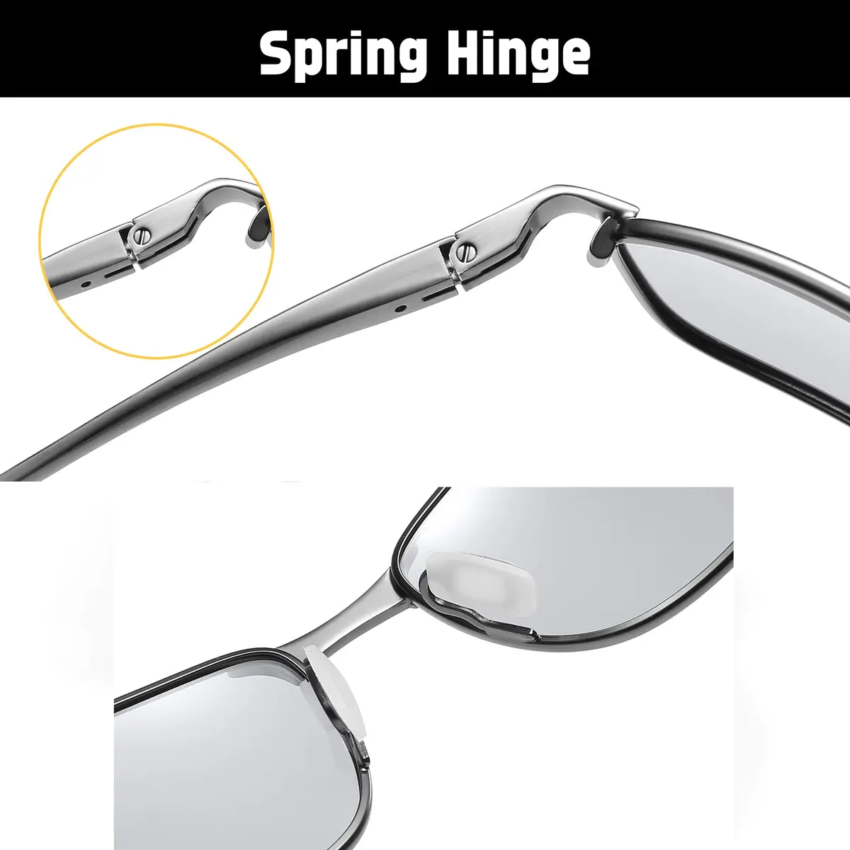 FEISEDY Classic Photochromic Polarized Sunglasses for Men & Women | 59mm (2.32 inches) - view 3
