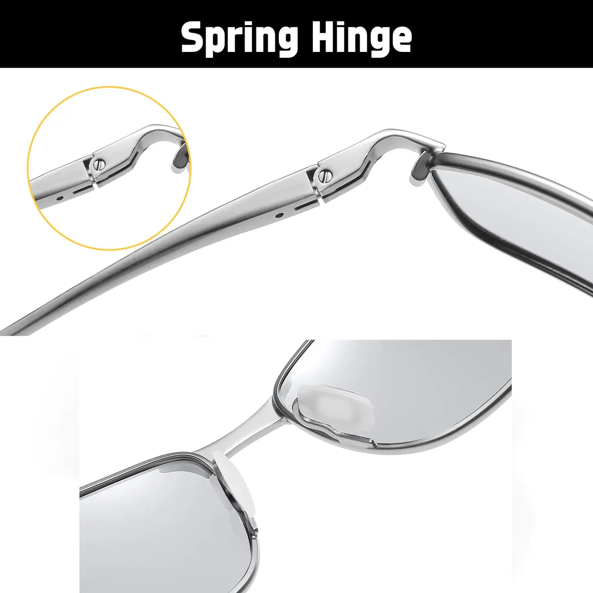 FEISEDY Classic Polarized Photochromic Sunglasses 59mm (2.32 inches) | UV400 Protection for Driving - view 3