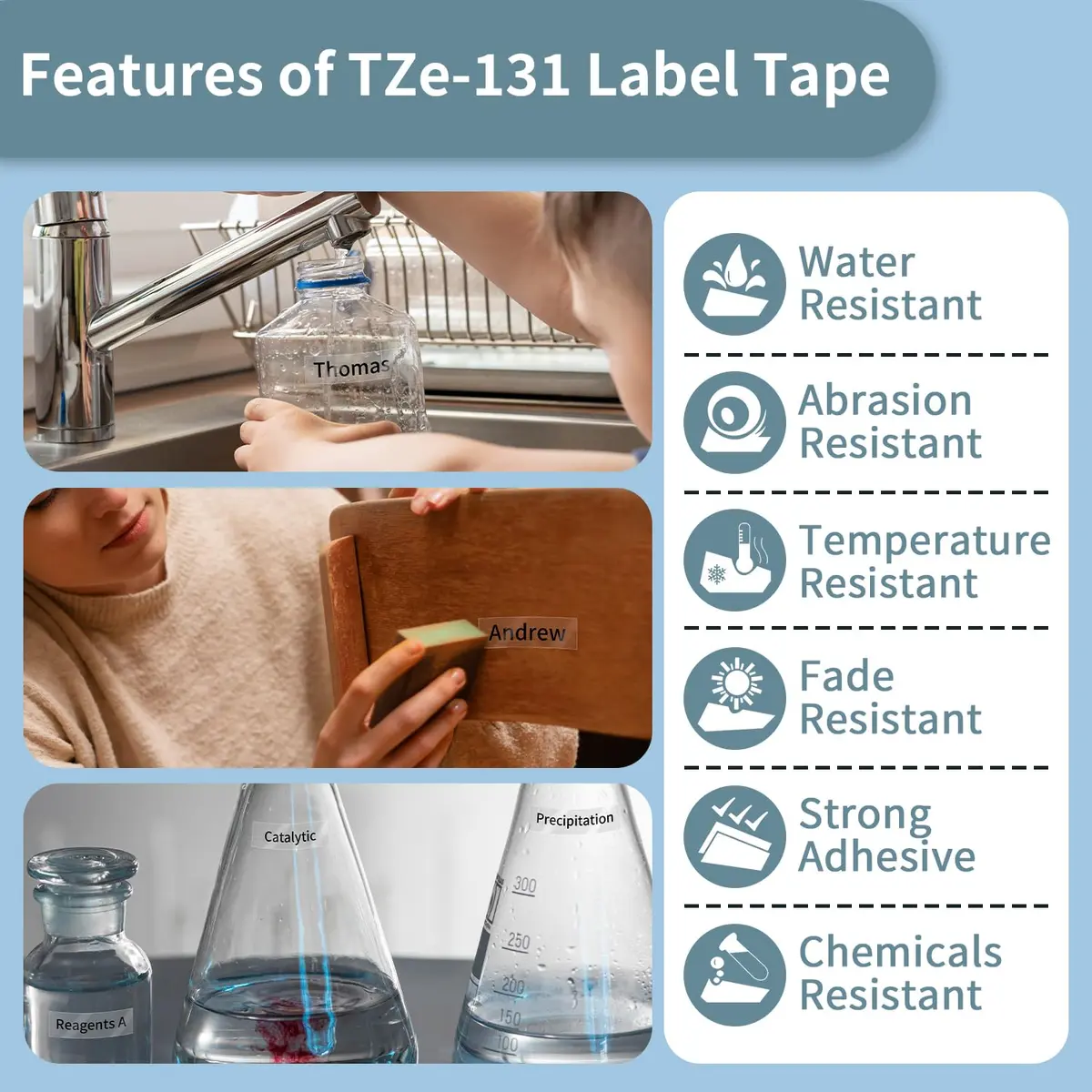 COLORWING Compatible Brother TZ Tape 12mm Black on Clear Laminated Label Tape 3-Pack | Durable & Easy Peel - view 5