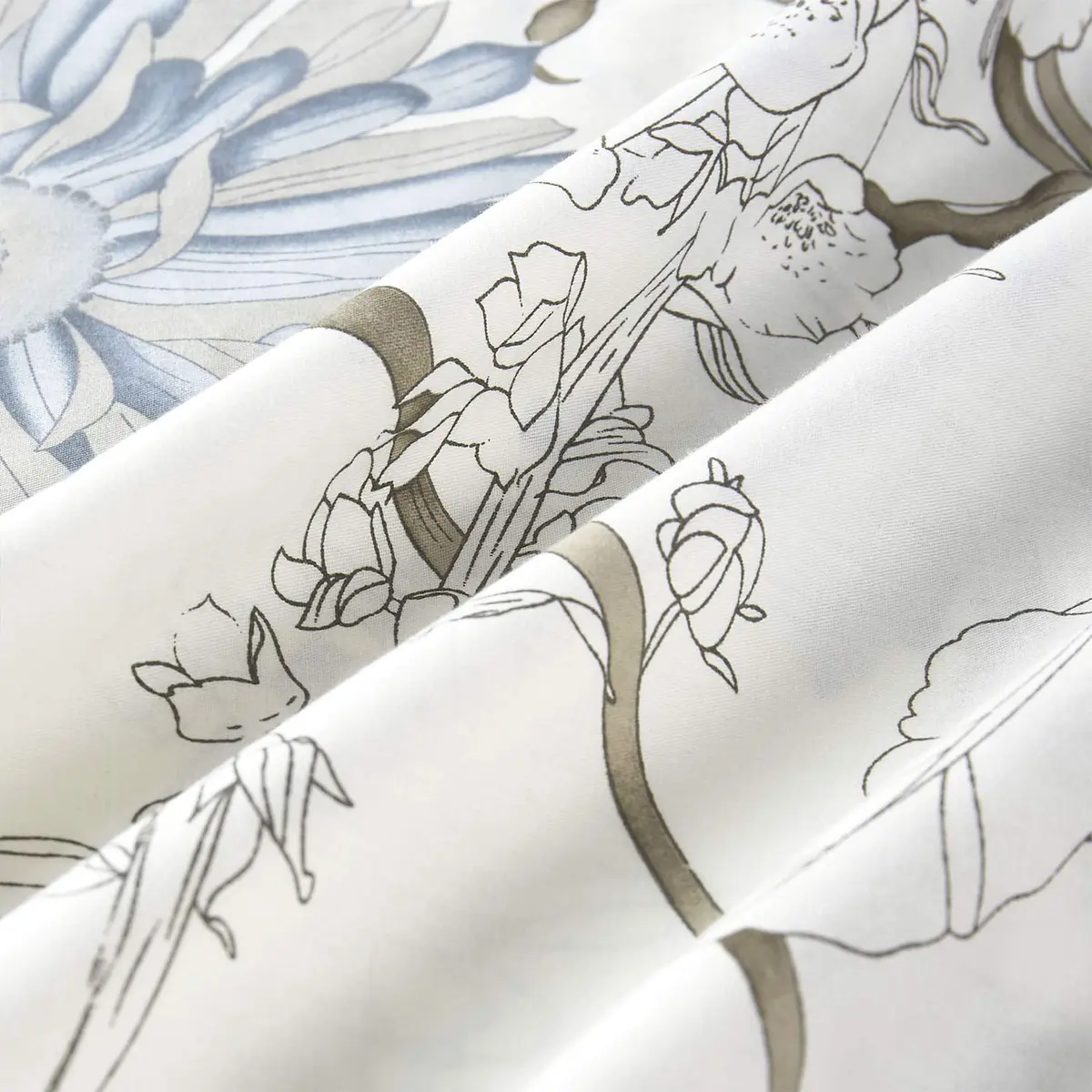 Wake In Cloud Floral Pillow Cases, 100% Cotton, King Size 20x36 Inches | Vintage Botanical Design - view 5