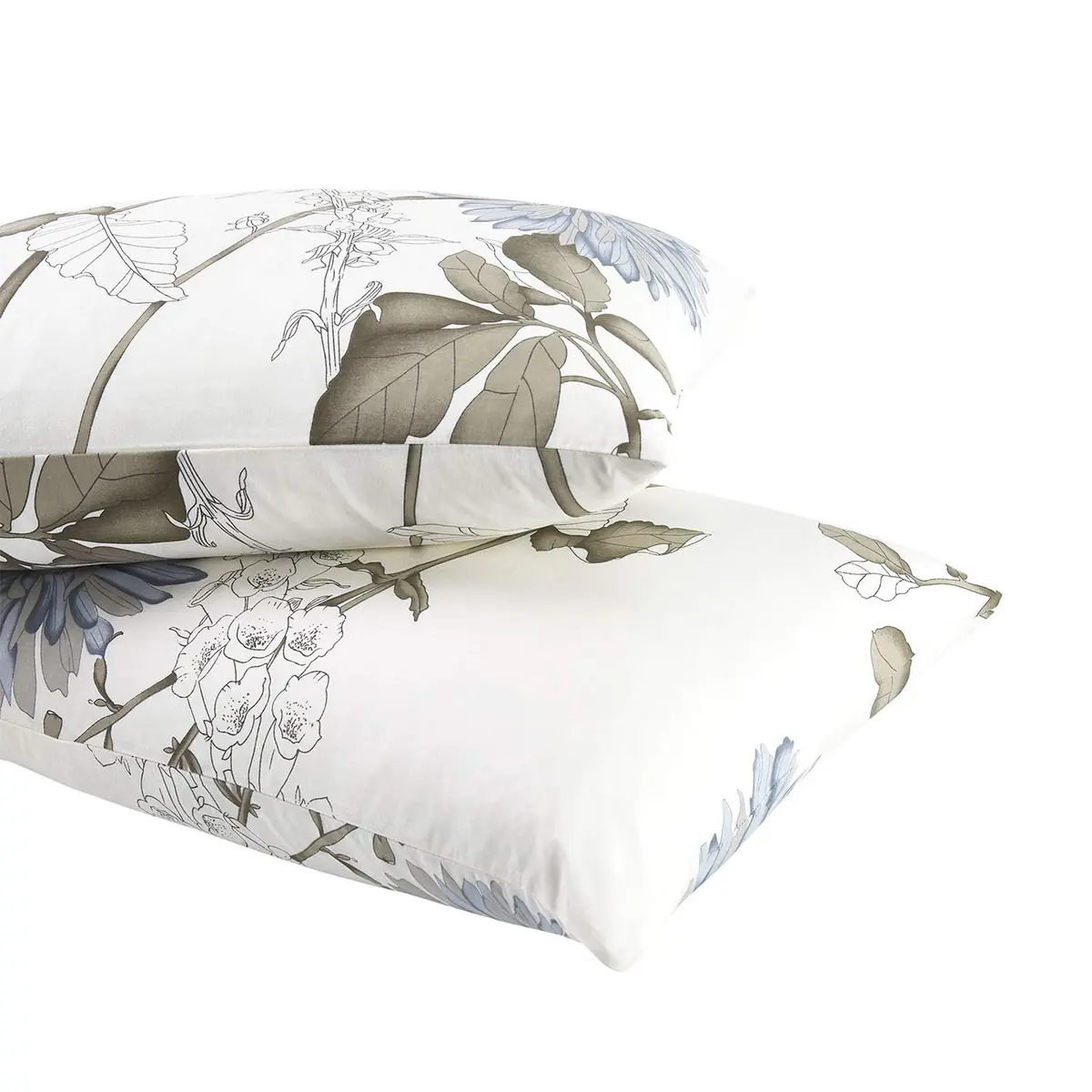 Wake In Cloud Floral Pillow Cases, 100% Cotton, King Size 20x36 Inches | Vintage Botanical Design - view 3