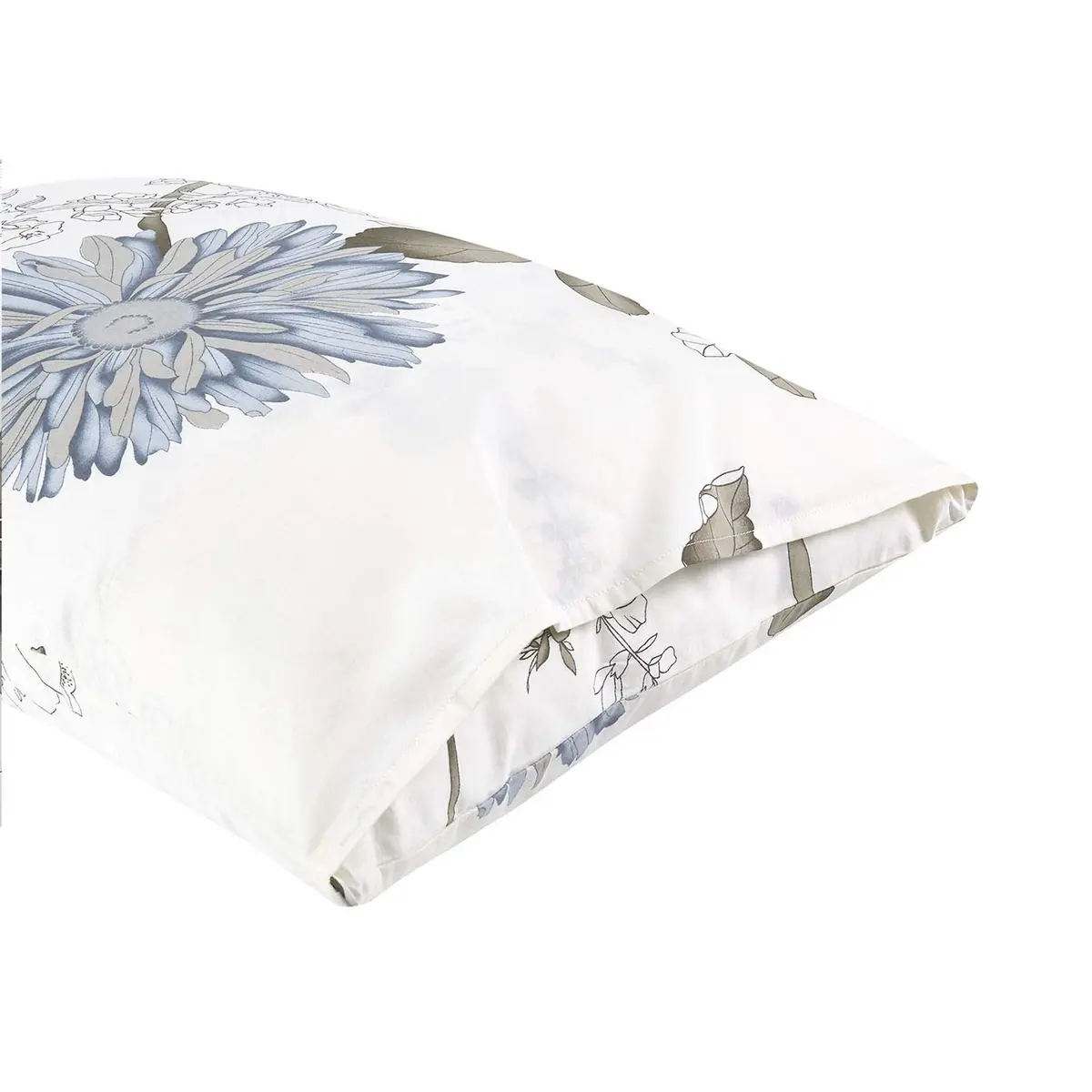 Wake In Cloud Floral Pillow Cases, 100% Cotton, King Size 20x36 Inches | Vintage Botanical Design - view 4