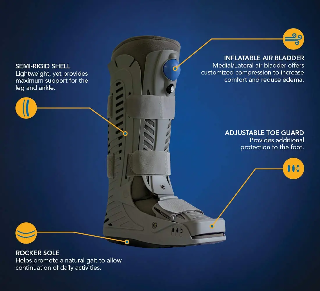 United Ortho USA16101 360 Air Walker Standard Fracture Boot, X Small, Grey | Support for ankle & leg injuries - view 2