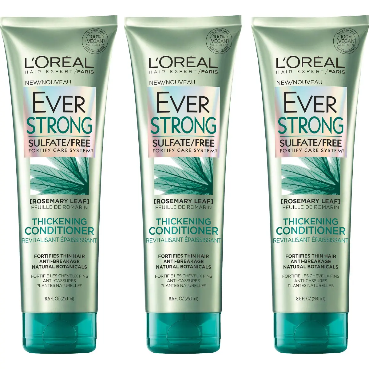 L'Oreal Paris EverStrong Thickening Conditioner Set | 251ml (8.5 Fl Oz) Each, 3 Count - main product image