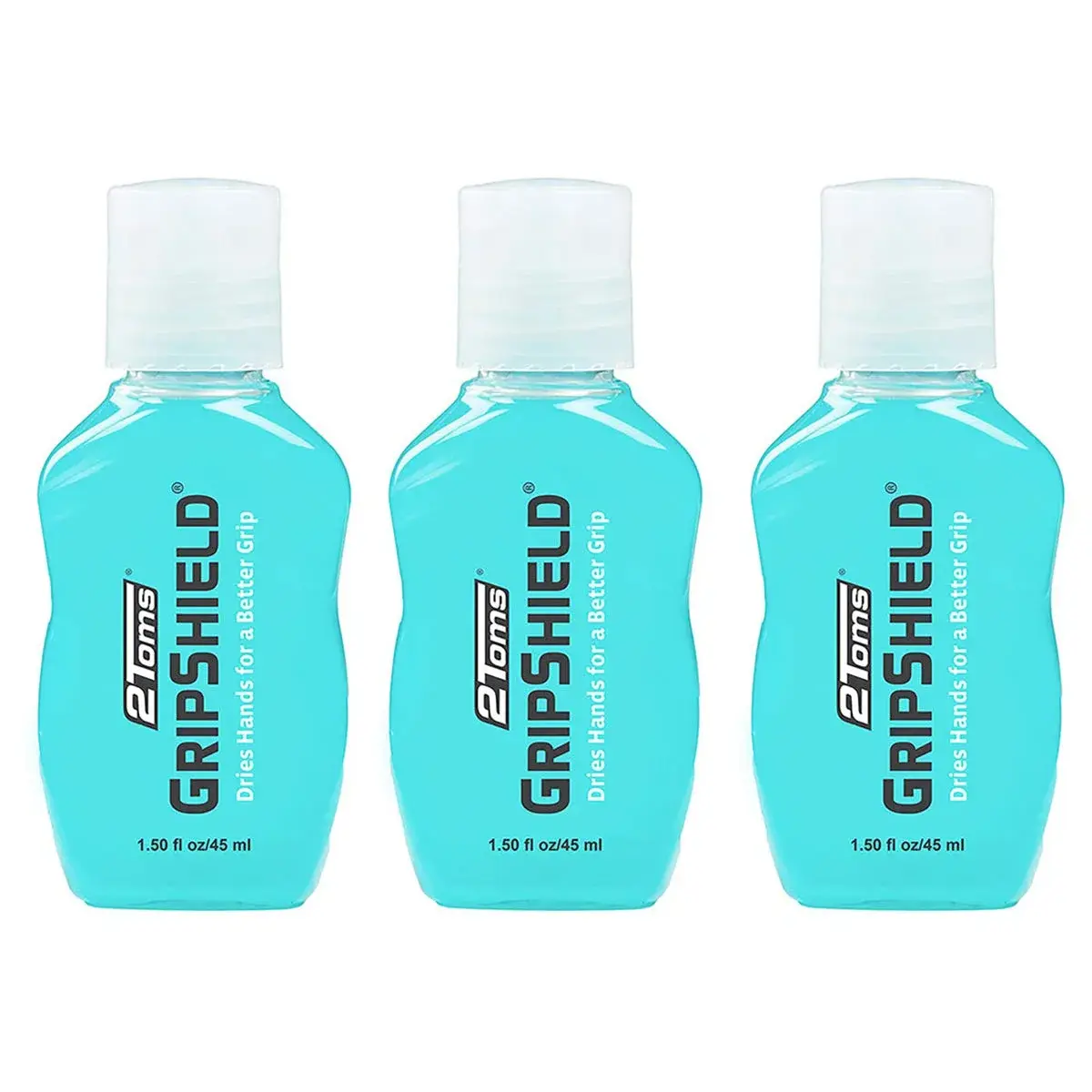 2Toms GripShield Non-Sticky Grip Enhancer Liquid Bottle, 44ml (1.5 Fl Oz) x 3 Bottles | Sweat-Resistant Grip for Sports - main product image