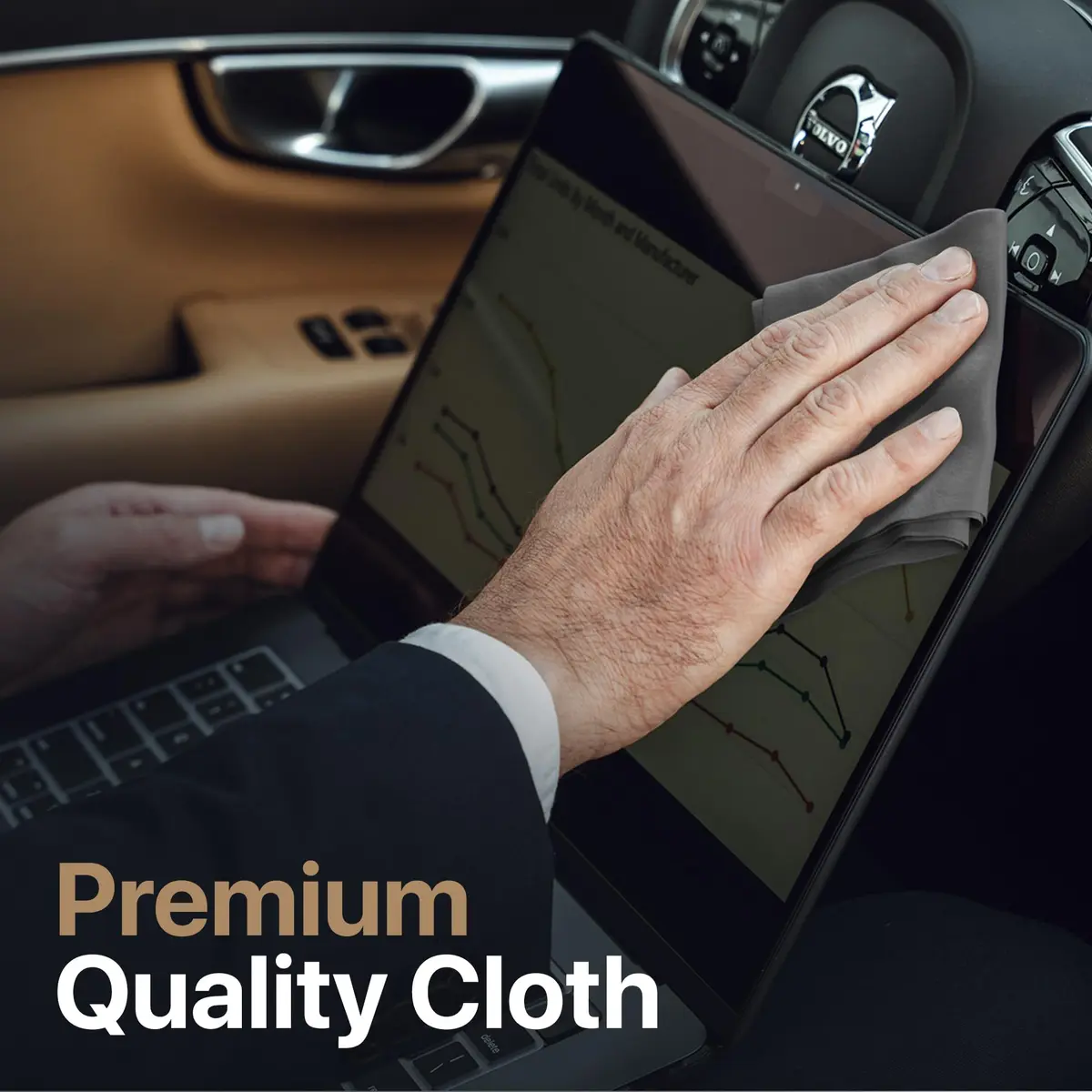 Kuzy Premium Microfiber Cleaning Cloths 11.5 x 7.5 inches (3 Pack, Gray) | Lint-Free Screen & Lens Cleaner - view 6
