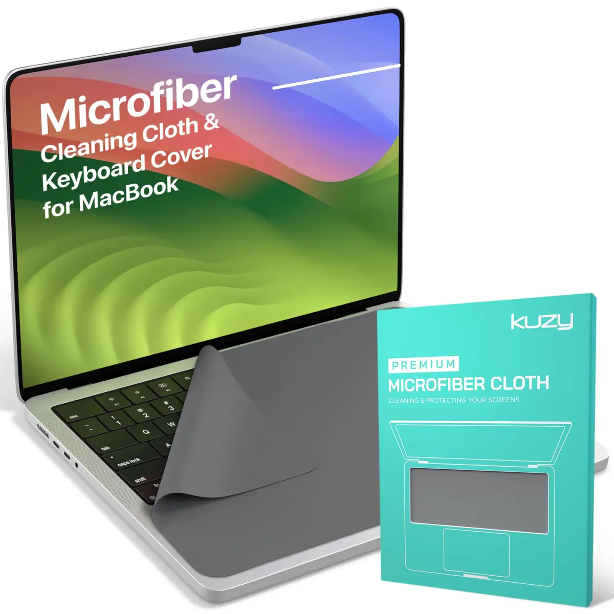 Kuzy Premium Microfiber Cleaning Cloths 11.5 x 7.5 inches (3 Pack, Gray) | Lint-Free Screen & Lens Cleaner - view 9