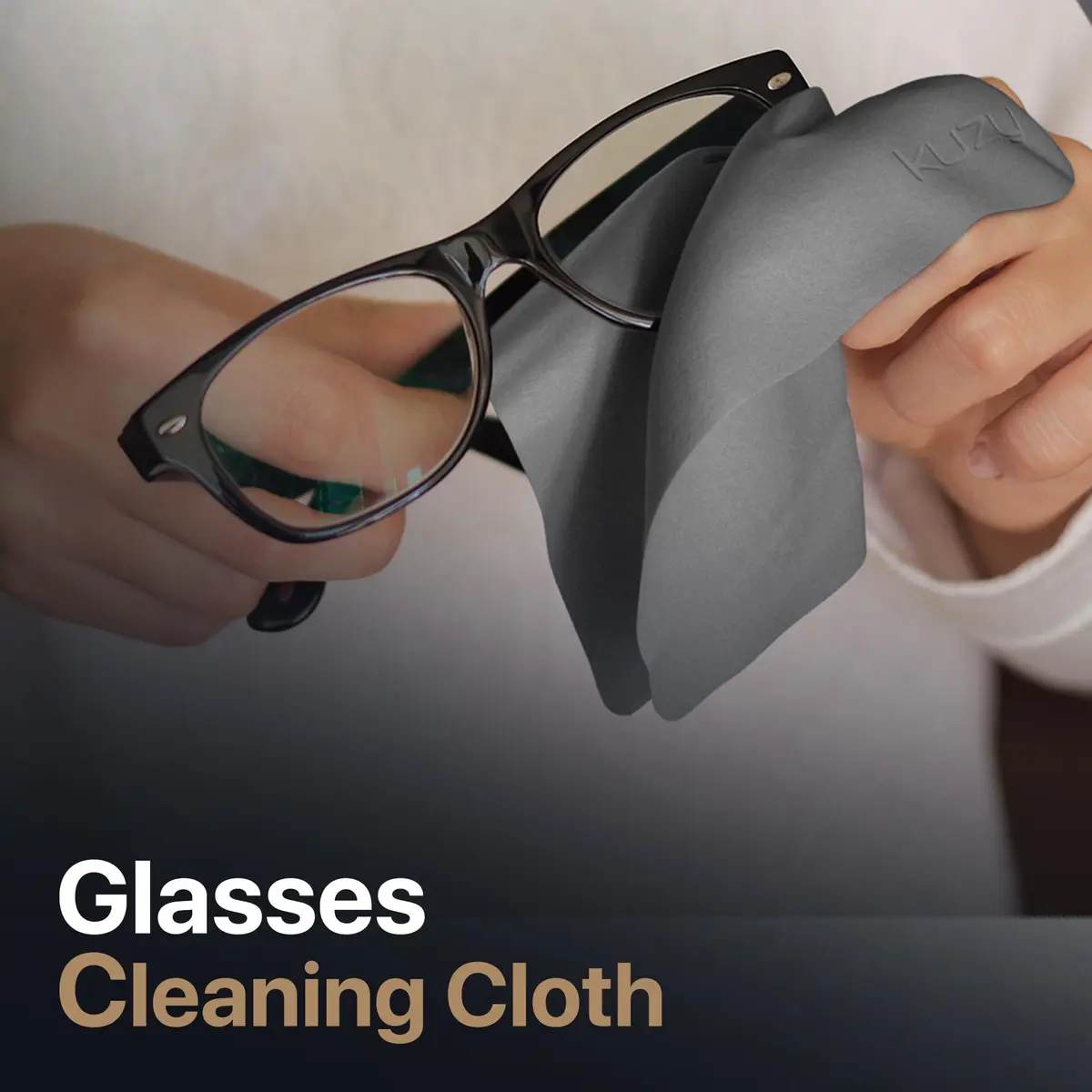 Kuzy Premium Microfiber Cleaning Cloths 11.5 x 7.5 inches (3 Pack, Gray) | Lint-Free Screen & Lens Cleaner - view 2