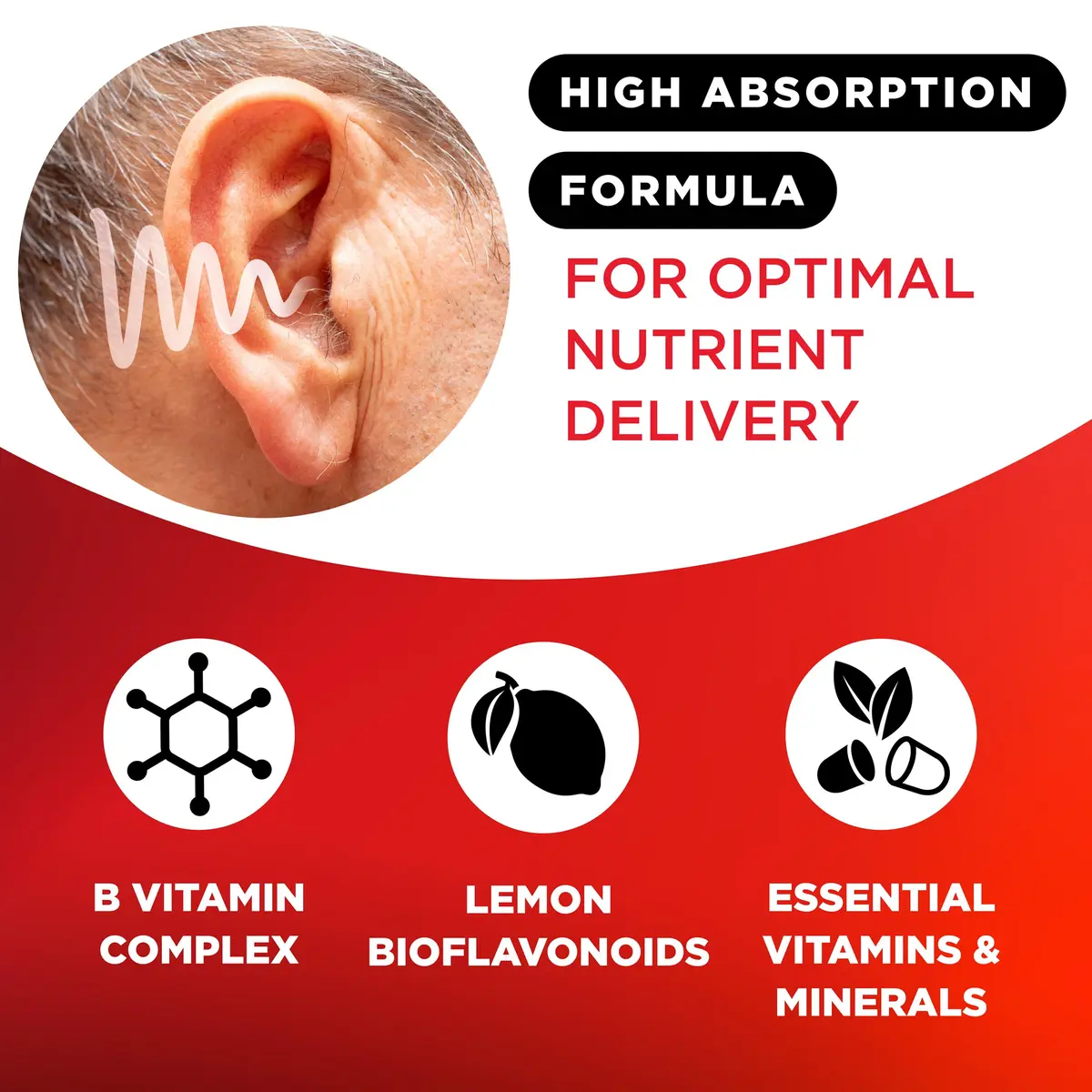 LIPO Ear Ringing Support Caplets 150 Count (675 g) | Clinically Studied Bioflavonoid Formula for Inner Ear Health - view 3