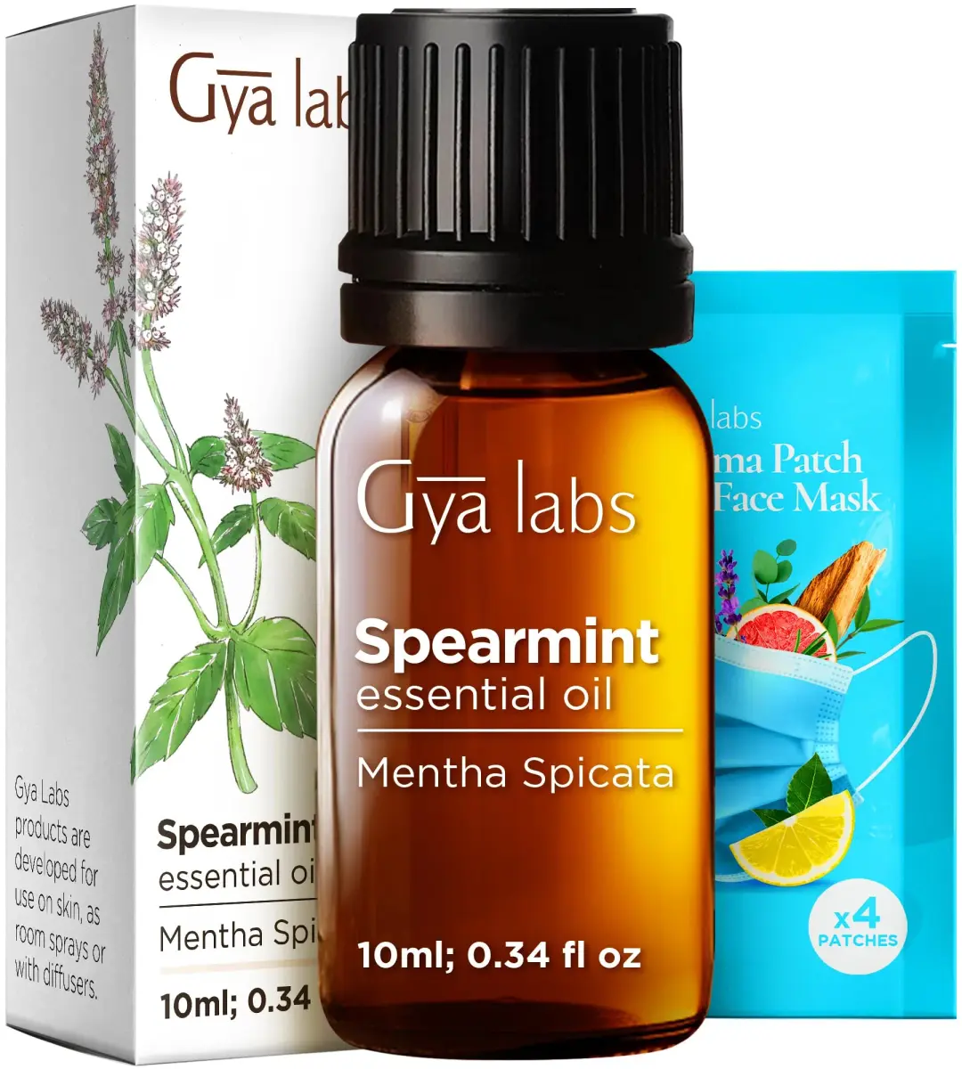 Gya Labs Spearmint Essential Oil 10ml (0.34 Fl Oz) | Refreshing Scent for Diffusers & Candle Making - main product image