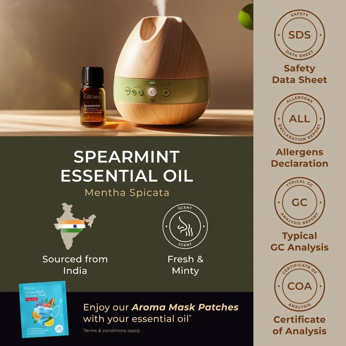 Gya Labs Spearmint Essential Oil 10ml (0.34 Fl Oz) | Refreshing Scent for Diffusers & Candle Making - view 6