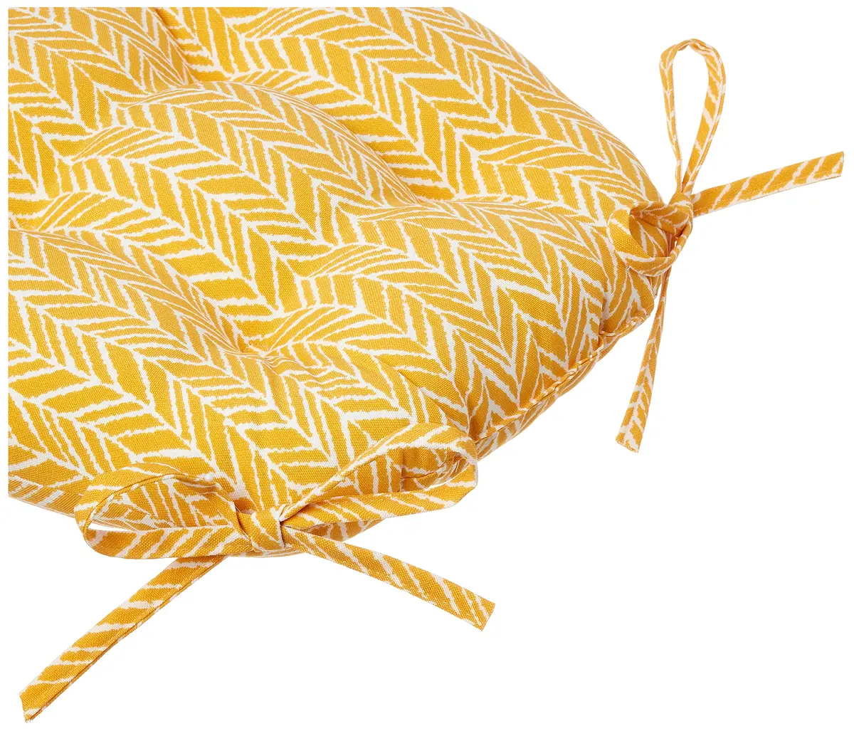 Pillow Perfect Outdoor/Indoor Herringbone Egg Yolk Reversible Chair Pads, 15.5" x 16" | Bright Yellow, 2 Pack - view 4