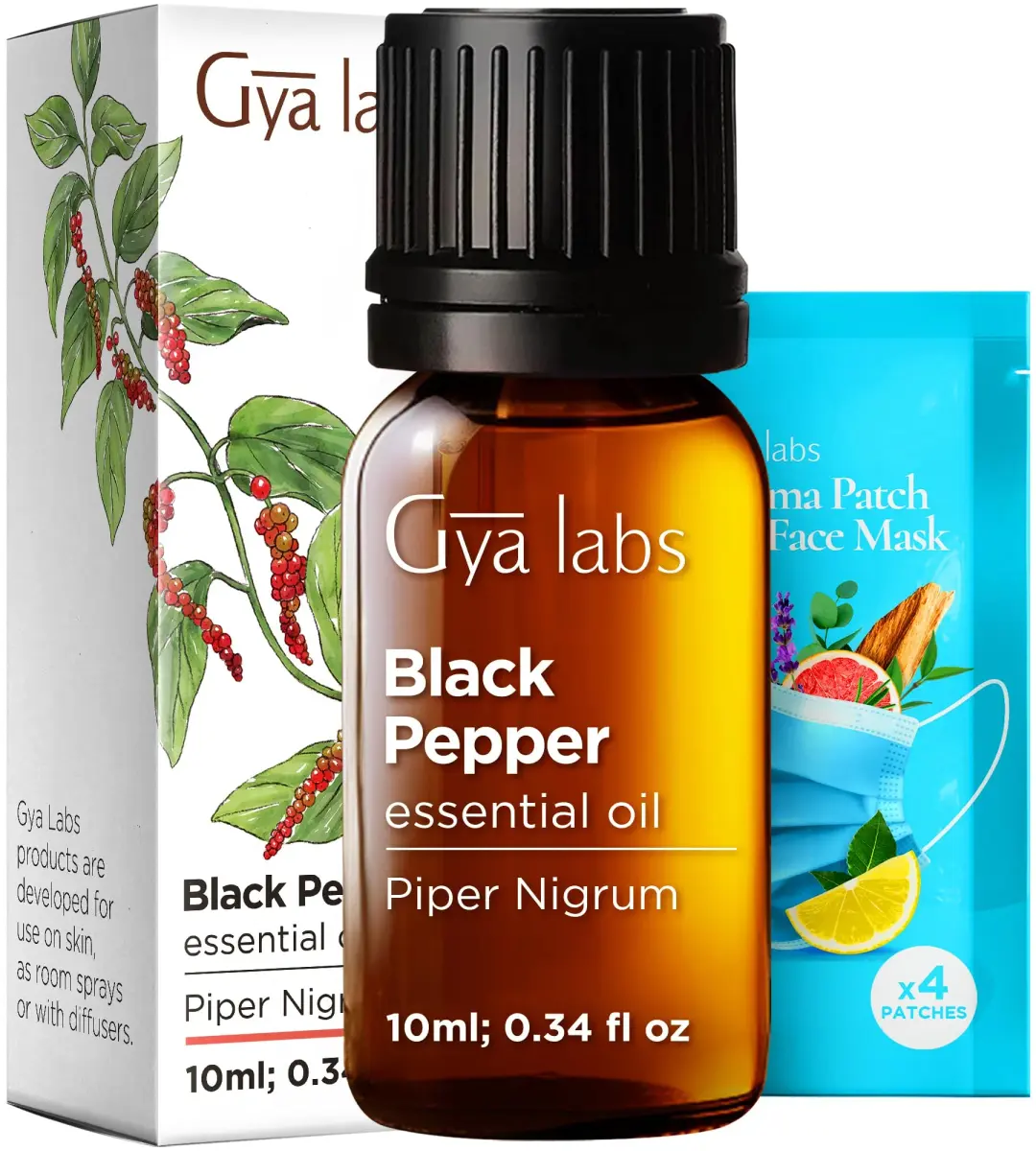 Gya Labs Black Pepper Essential Oil 10ml (0.34 Fl Oz) | Warming Aroma for Candle Making & Aromatherapy - main product image