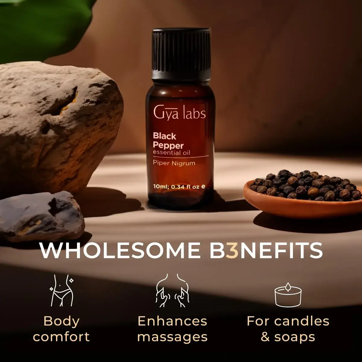 Gya Labs Black Pepper Essential Oil 10ml (0.34 Fl Oz) | Warming Aroma for Candle Making & Aromatherapy - view 5