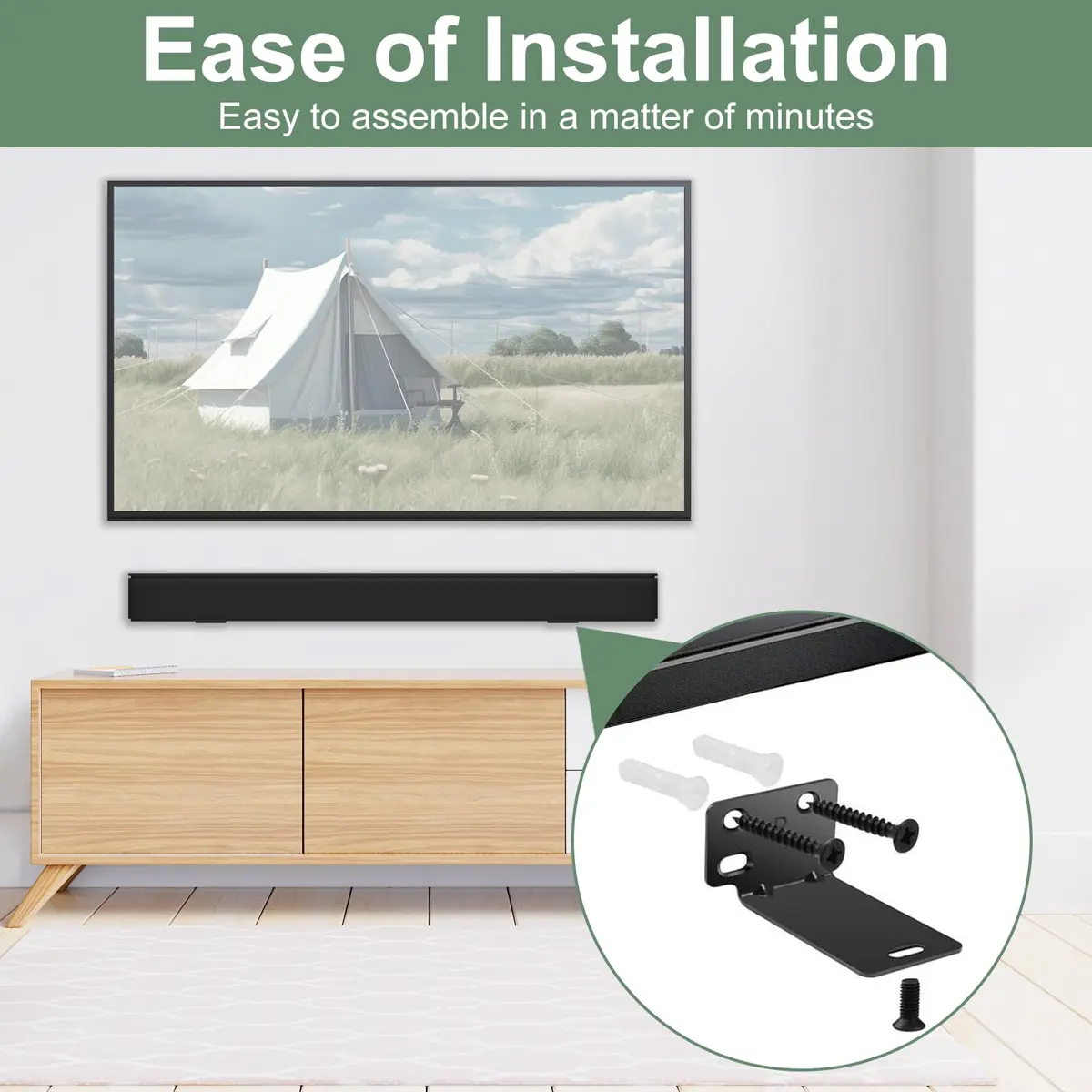Dinghosen Wall Mount Bracket for Bose Soundbar 300, 500, 600, 700, 900, WB-300, SoundTouch 300, Black | Stainless Steel - view 5