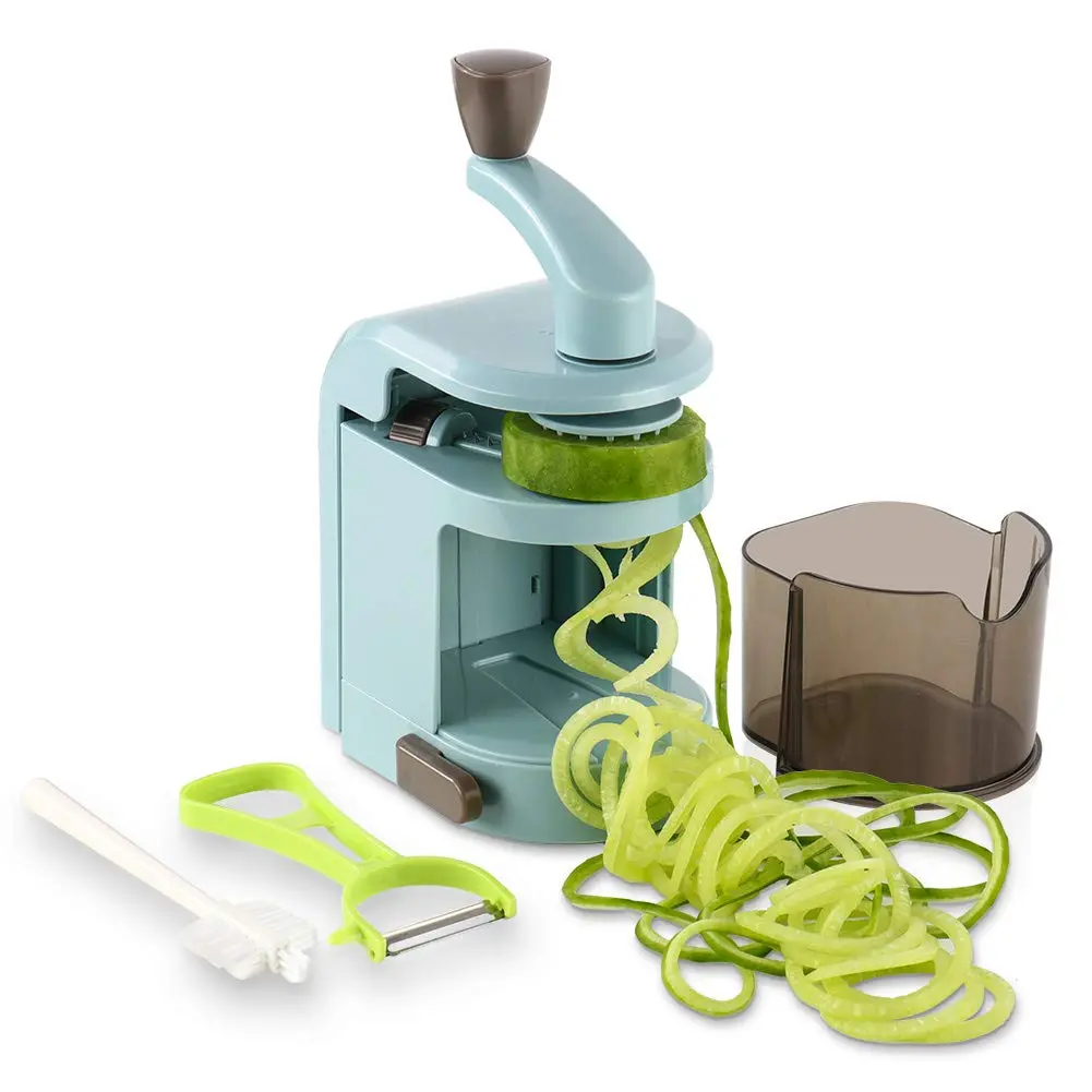 Ourokhome Vegetable Spiralizer Zucchini Noodles Maker – 4 Built-in Spiral Slicer Blades for Veggie Spaghetti Paste | Portable, BPA-Free Kitchen Tool - main product image