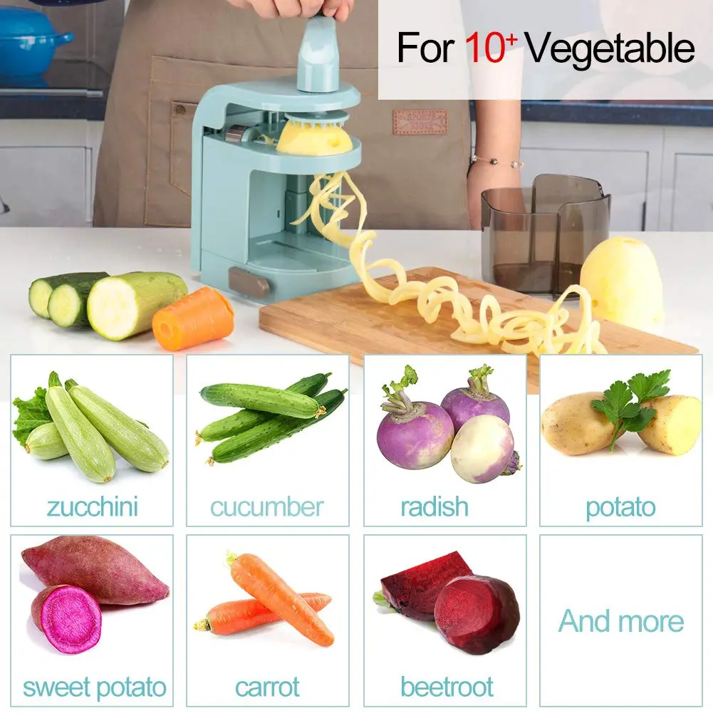 Ourokhome Vegetable Spiralizer Zucchini Noodles Maker – 4 Built-in Spiral Slicer Blades for Veggie Spaghetti Paste | Portable, BPA-Free Kitchen Tool - view 5