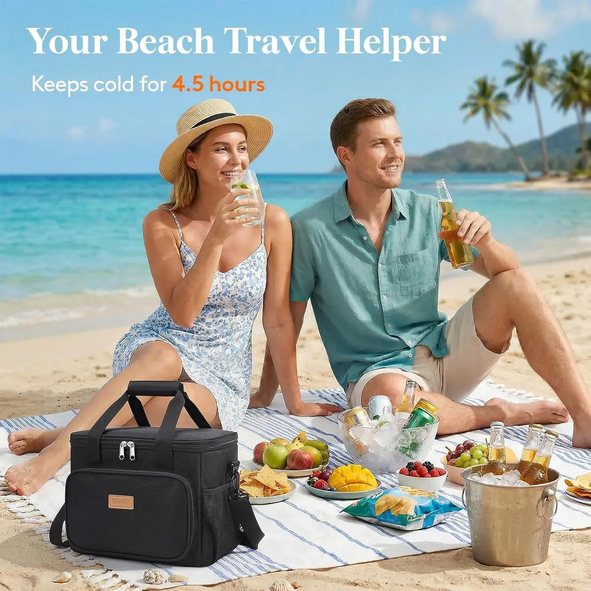 Lifewit Insulated Lunch Box for Men, 15L | Large Cooler Bag with Zipper & Shoulder Strap - view 2