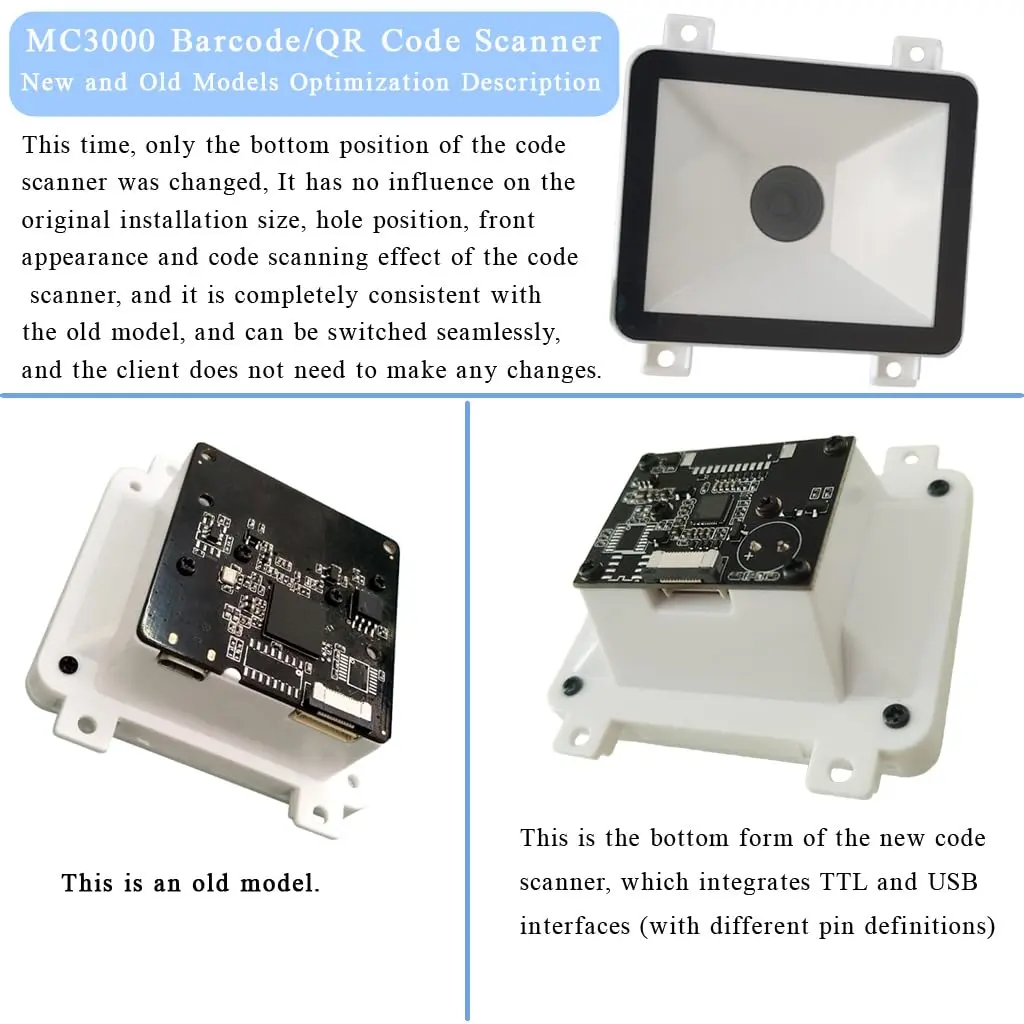 Maikrt Embedded QR Code Scanning Module USB and UART Serial Port Barcode Scanner Identification Module with 5V Power | Omni-directional Auto Sense Scan Mode - view 7