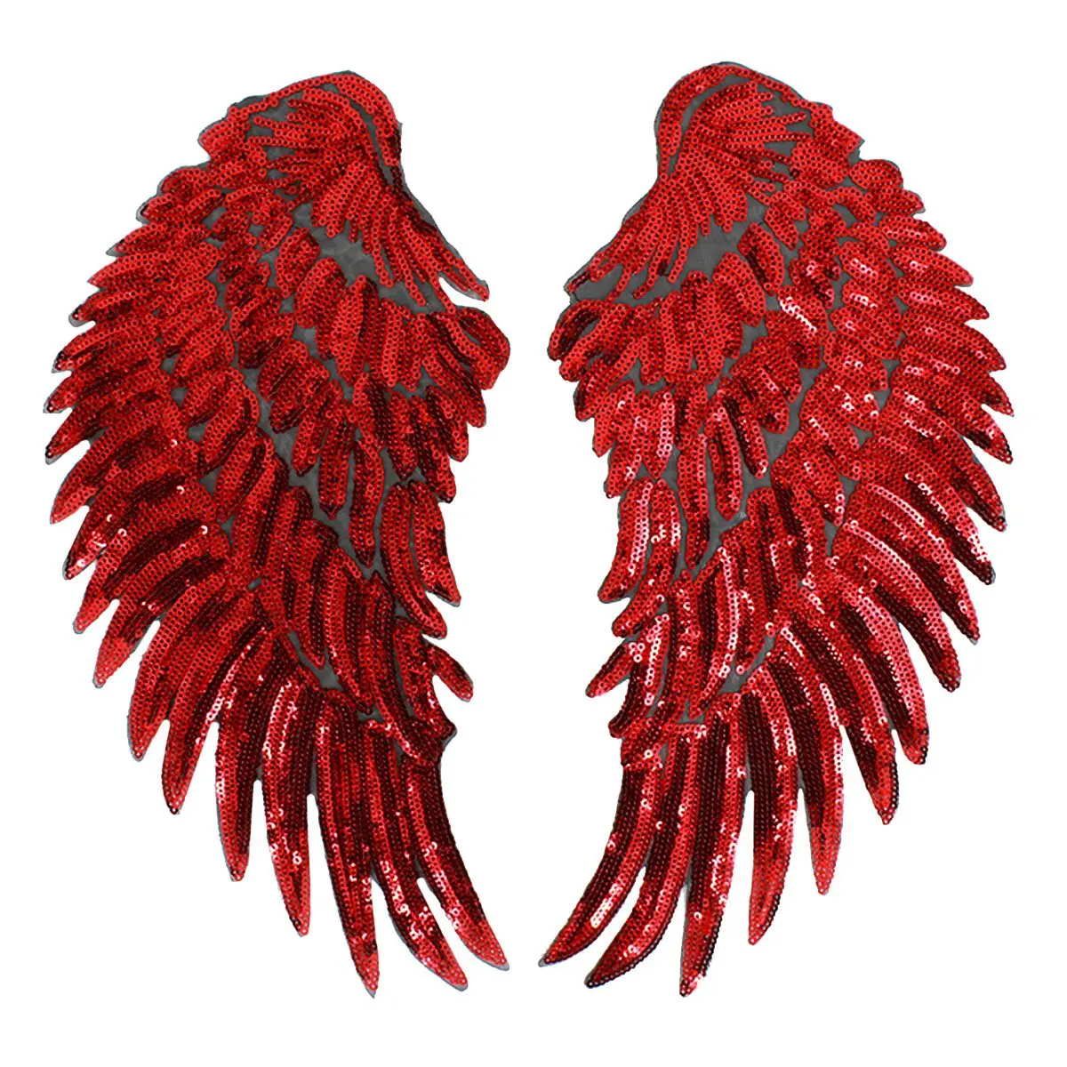 Kennedy Manufacturing Sequins Large Angel Wings Patches 13 in (33 cm) | Eye-Catching DIY Embellishments for Jackets & Jeans - main product image