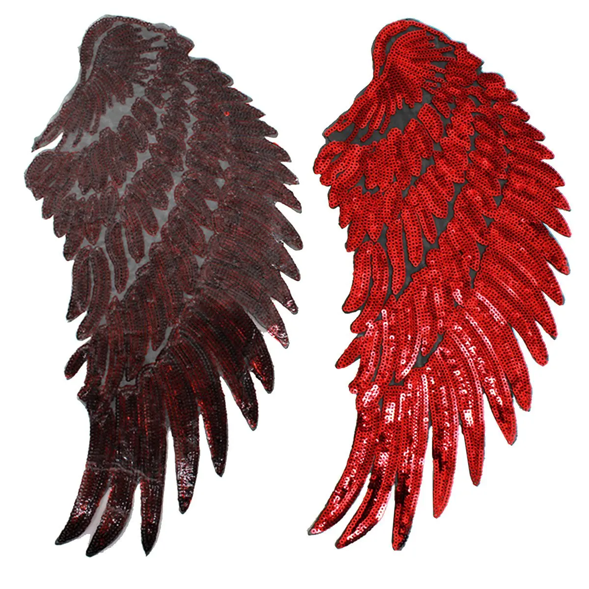 Kennedy Manufacturing Sequins Large Angel Wings Patches 13 in (33 cm) | Eye-Catching DIY Embellishments for Jackets & Jeans - view 2