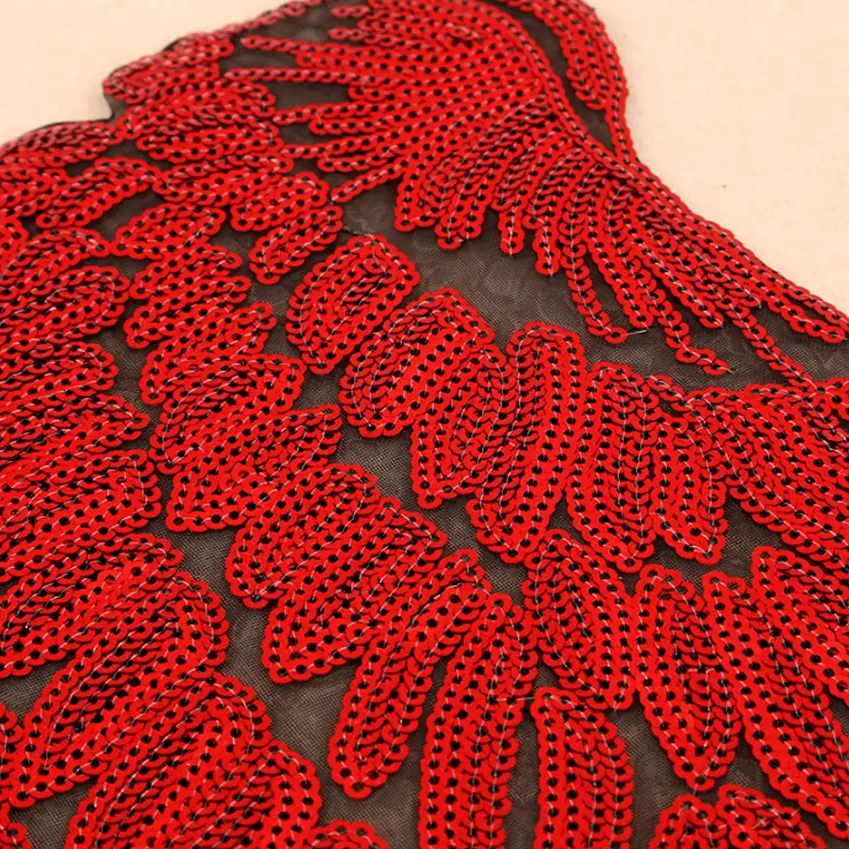 Kennedy Manufacturing Sequins Large Angel Wings Patches 13 in (33 cm) | Eye-Catching DIY Embellishments for Jackets & Jeans - view 3