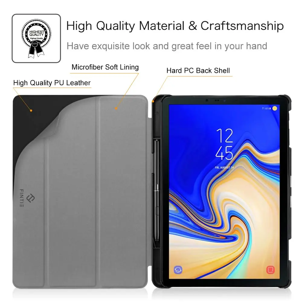 FINTIE Slim Case for Samsung Galaxy Tab S4 10.5 2018, Blossom | Protective Flip Cover with Stand & S Pen Holder - view 5