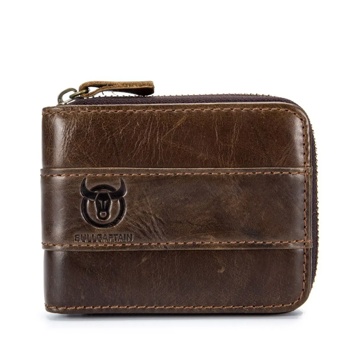 NOVATECH BULLCAPTAIN Genuine Leather RFID Blocking Wallet for Men | 11.5cm x 9.5cm x 2.5cm (Large) - main product image