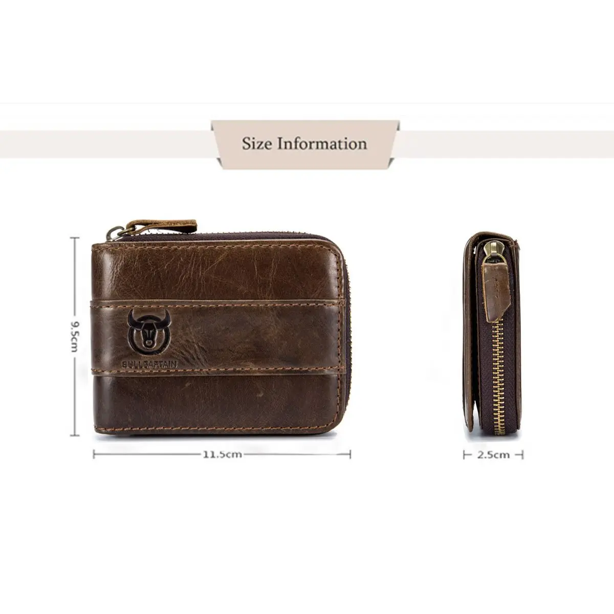 NOVATECH BULLCAPTAIN Genuine Leather RFID Blocking Wallet for Men | 11.5cm x 9.5cm x 2.5cm (Large) - view 3