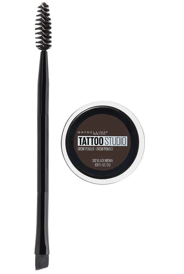 Maybelline TattooStudio Brow Pomade Black Brown 0.11 oz (3.1 g) | Long-Lasting Waterproof Eyebrow Makeup - main product image