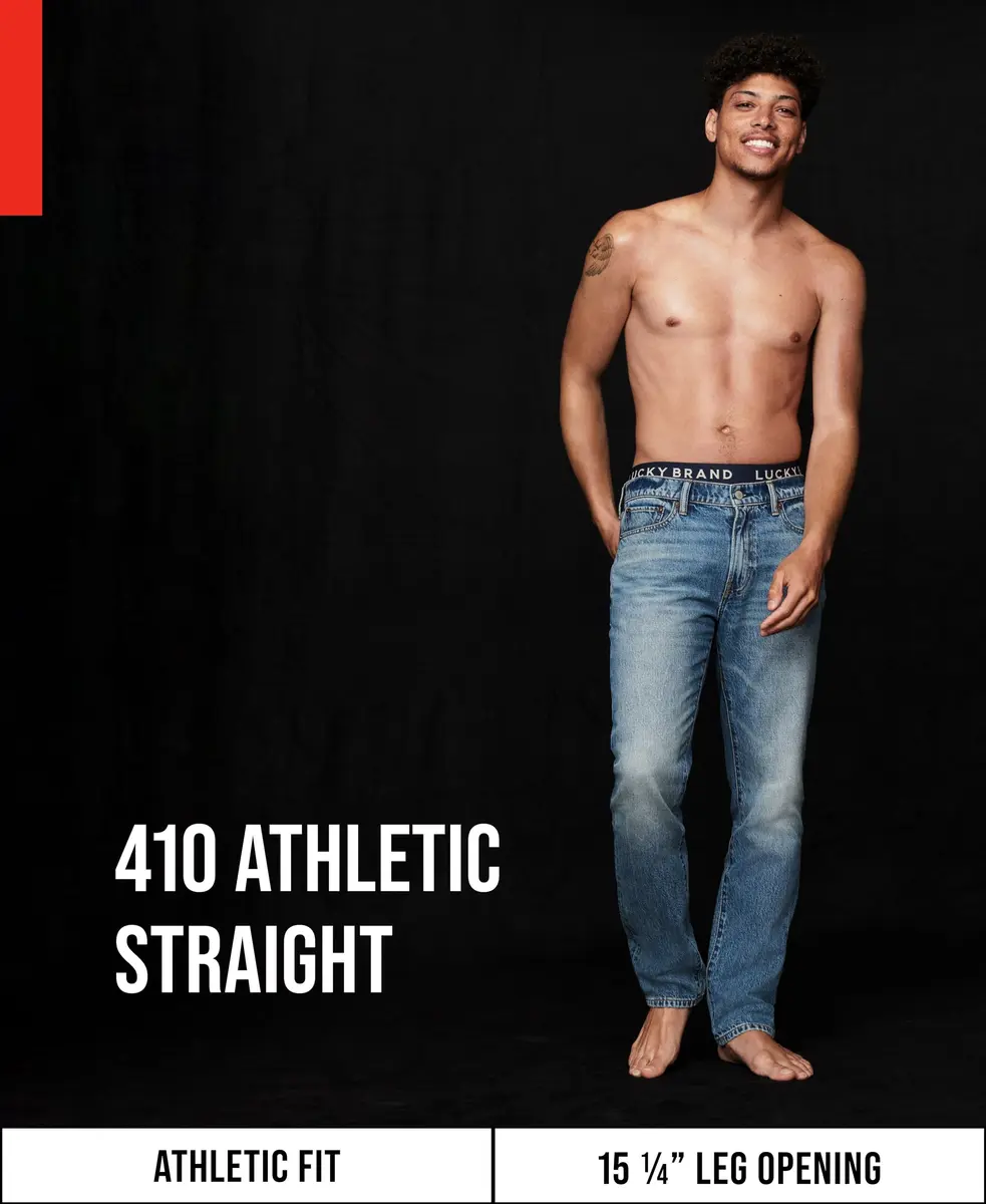 Lucky Brand 410 Athletic Fit Jeans Stone Hollow 30x32 | Relaxed Fit with Tapered Leg - view 5