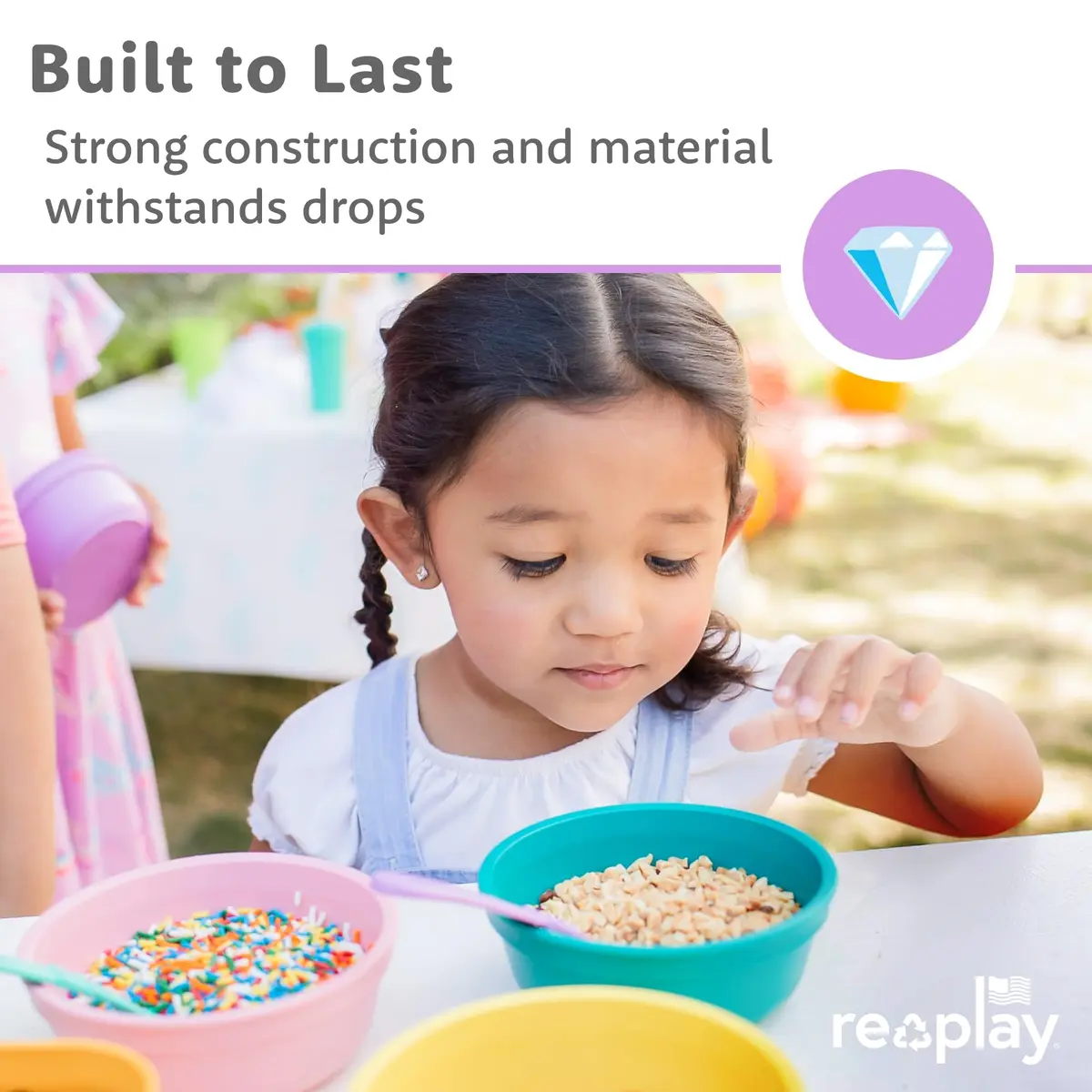 Re-Play 12 oz. Toddler Bowls Set of 4 | Deep-Walled, Durable & Reusable Snack & Meal Bowls, BPA-Free, Made in USA from Recycled Plastic - view 5