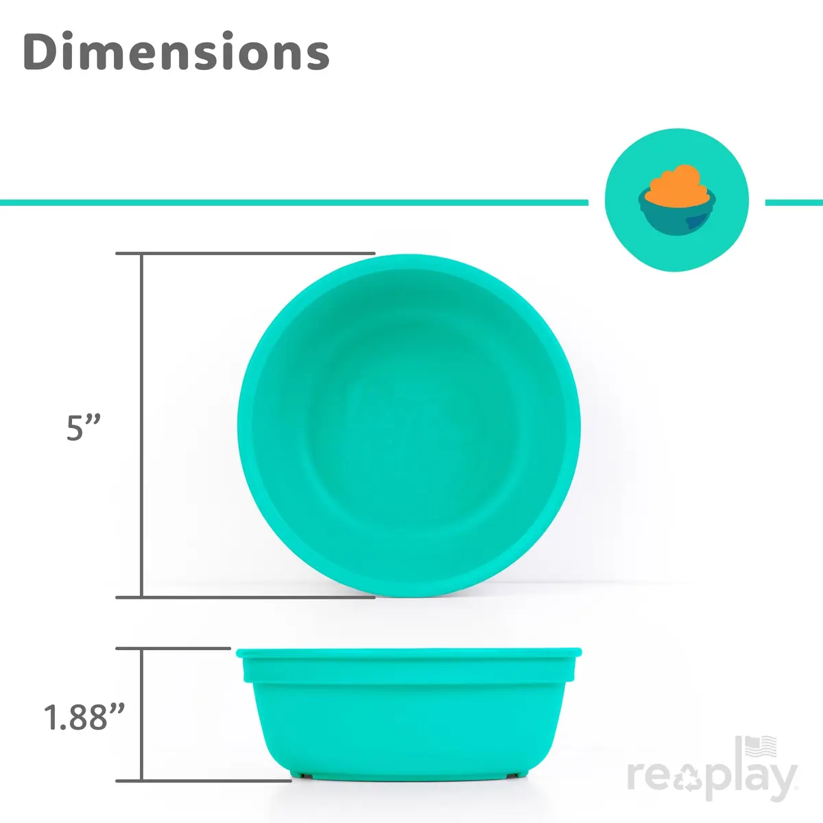 Re-Play 12 oz. Toddler Bowls Set of 4 | Deep-Walled, Durable & Reusable Snack & Meal Bowls, BPA-Free, Made in USA from Recycled Plastic - view 9