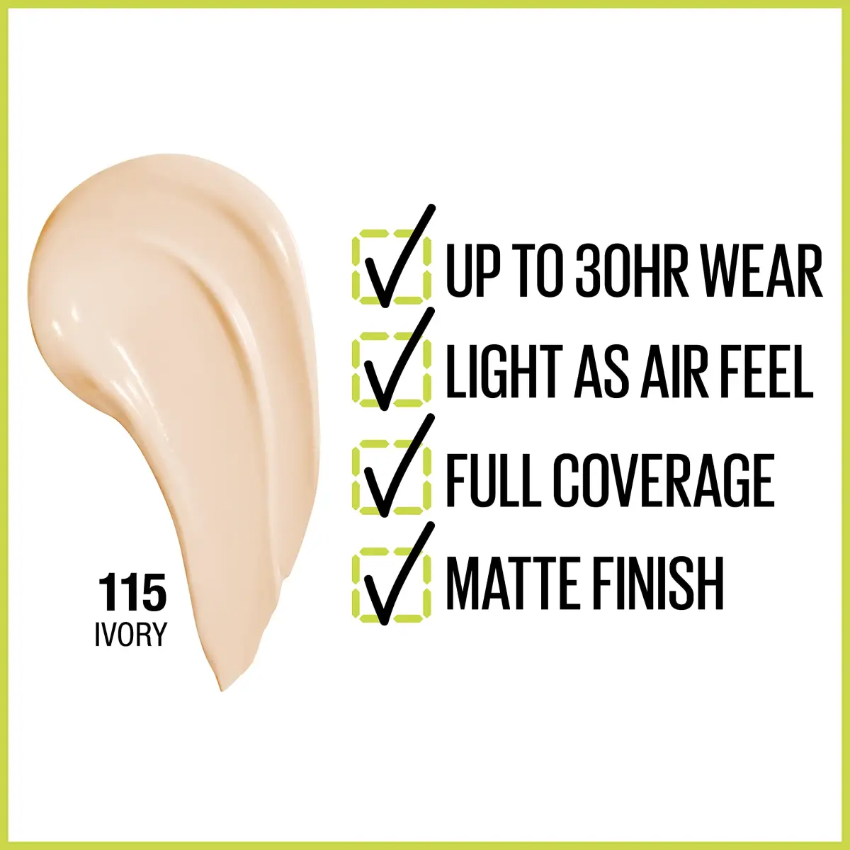 Maybelline Super Stay Full Coverage Liquid Foundation - Ivory, 30ml - view 2