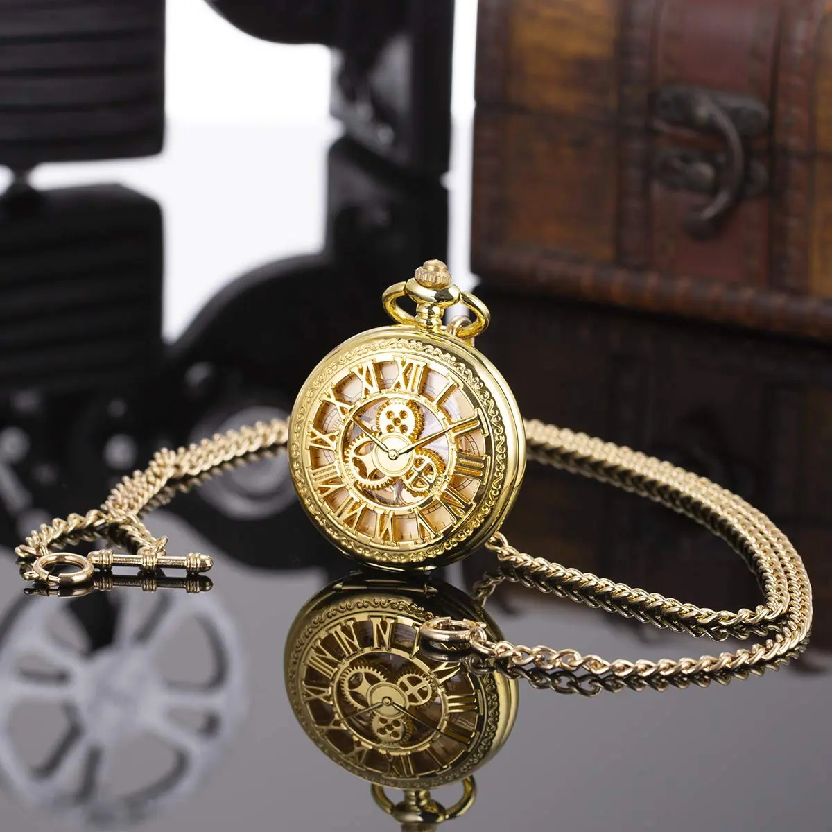 SIBOSUN Pocket Watch Chain Double Albert T-Bar Antique 29 Inch Chains Bronze Vest Waistcoat | Classic Vintage Accessory - view 2
