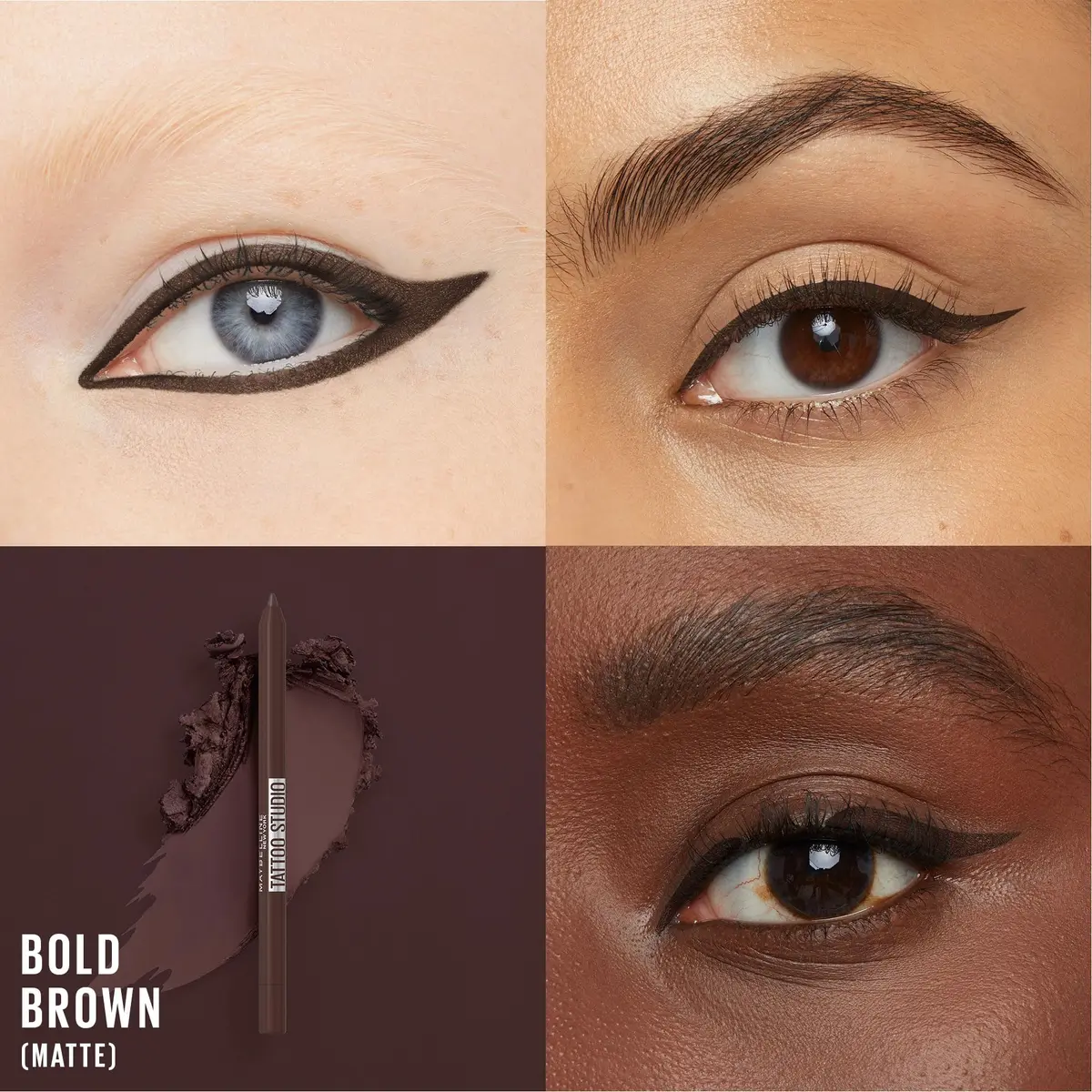 Maybelline TattooStudio Gel Pencil Eyeliner Bold Brown | Waterproof 36-Hour Wear - view 2