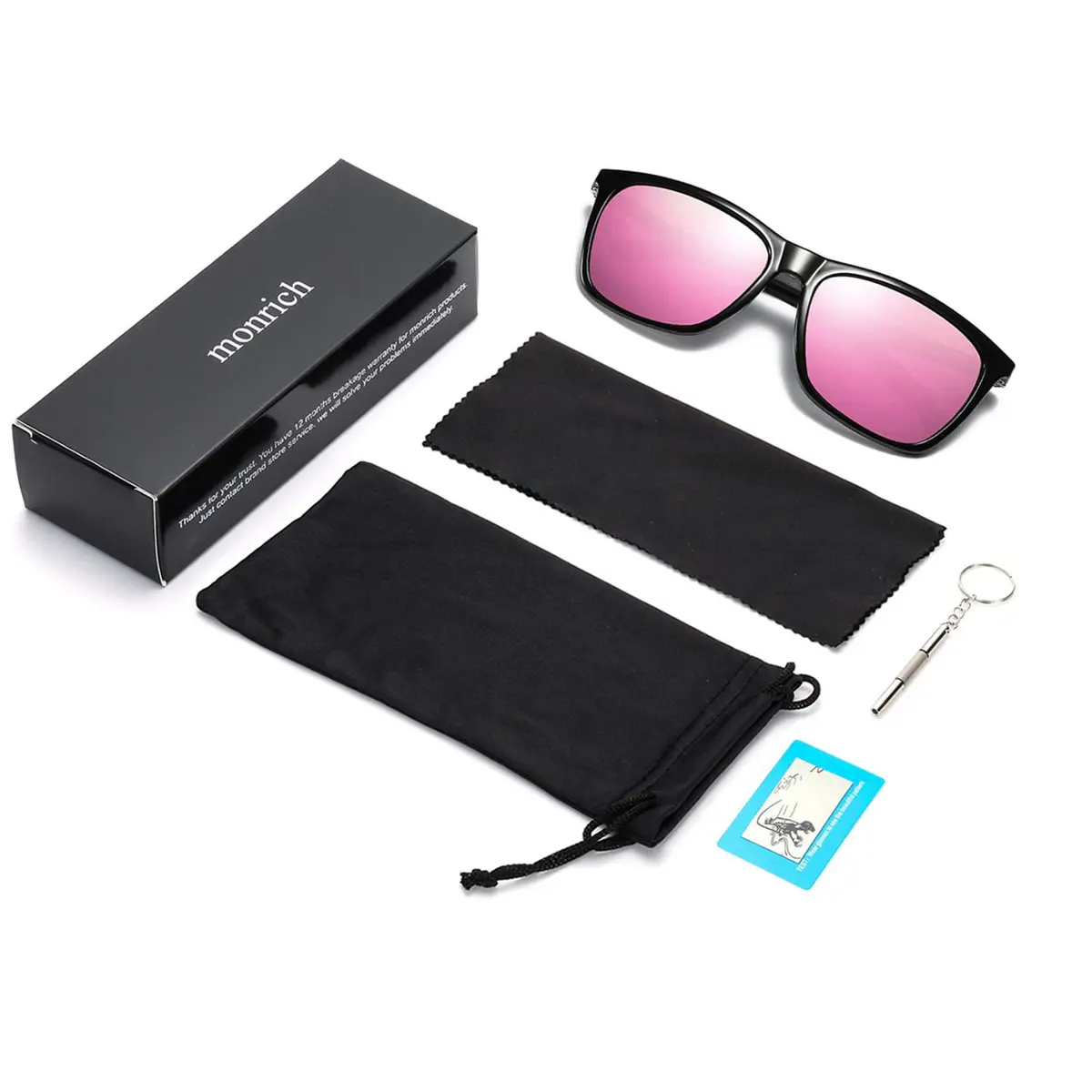 monrich Polarized Rectangular Sunglasses for Men, Aluminum-Magnesium Frame 59mm (2.32 in) | UV400 Protection - view 7