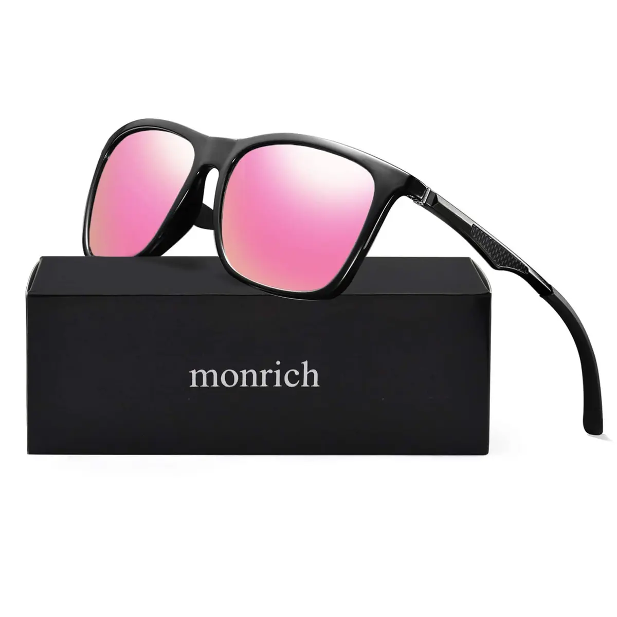 monrich Polarized Rectangular Sunglasses for Men, Aluminum-Magnesium Frame 59mm (2.32 in) | UV400 Protection - view 2