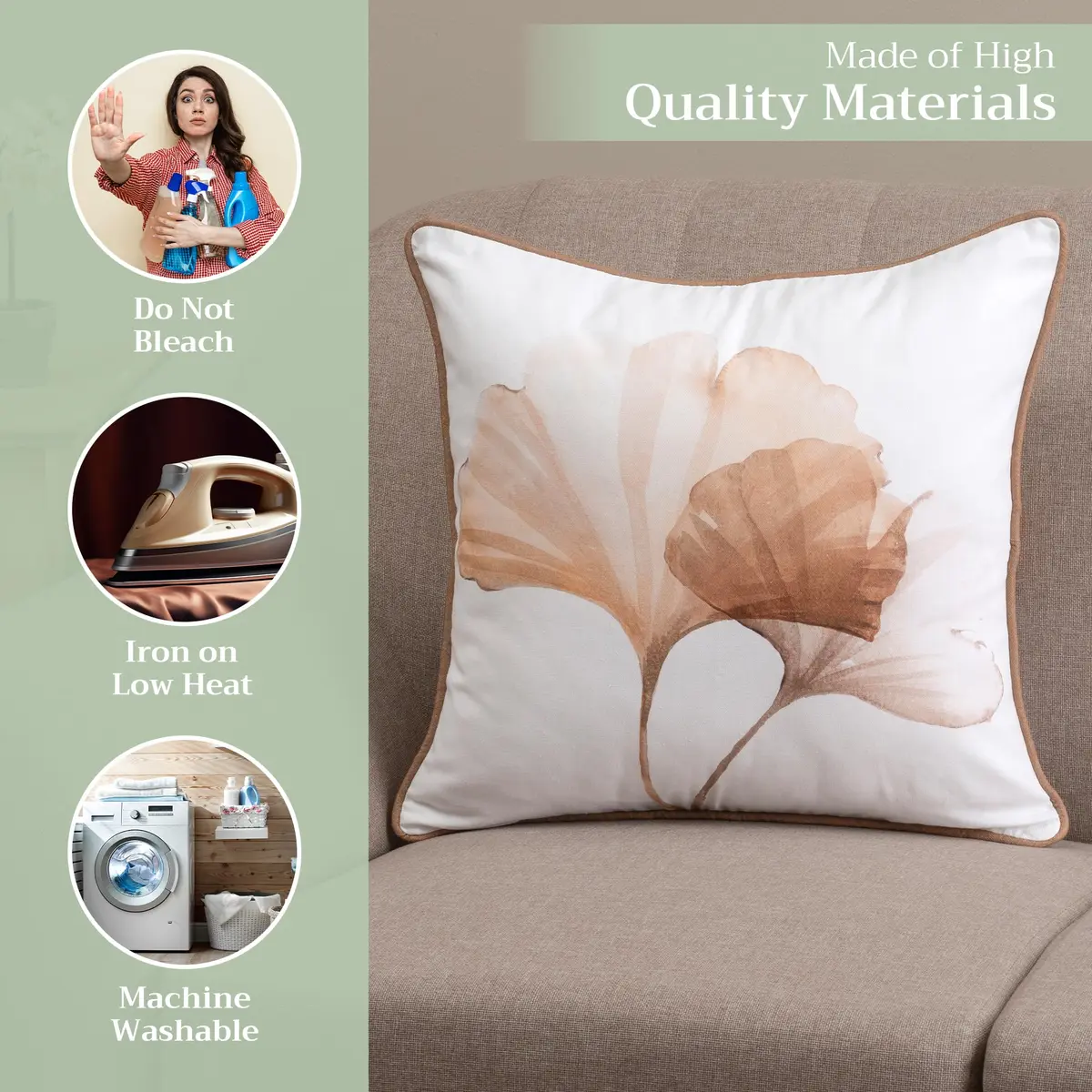 Maison d' Hermine Throw Pillow Cover 20" x 20" | 100% Cotton, Elegant European Design - view 3